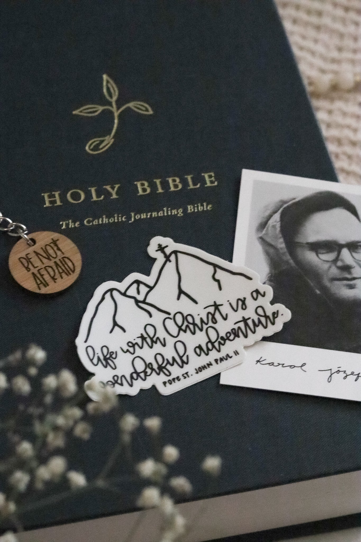 Life With Christ JPII Sticker - CURSIVE