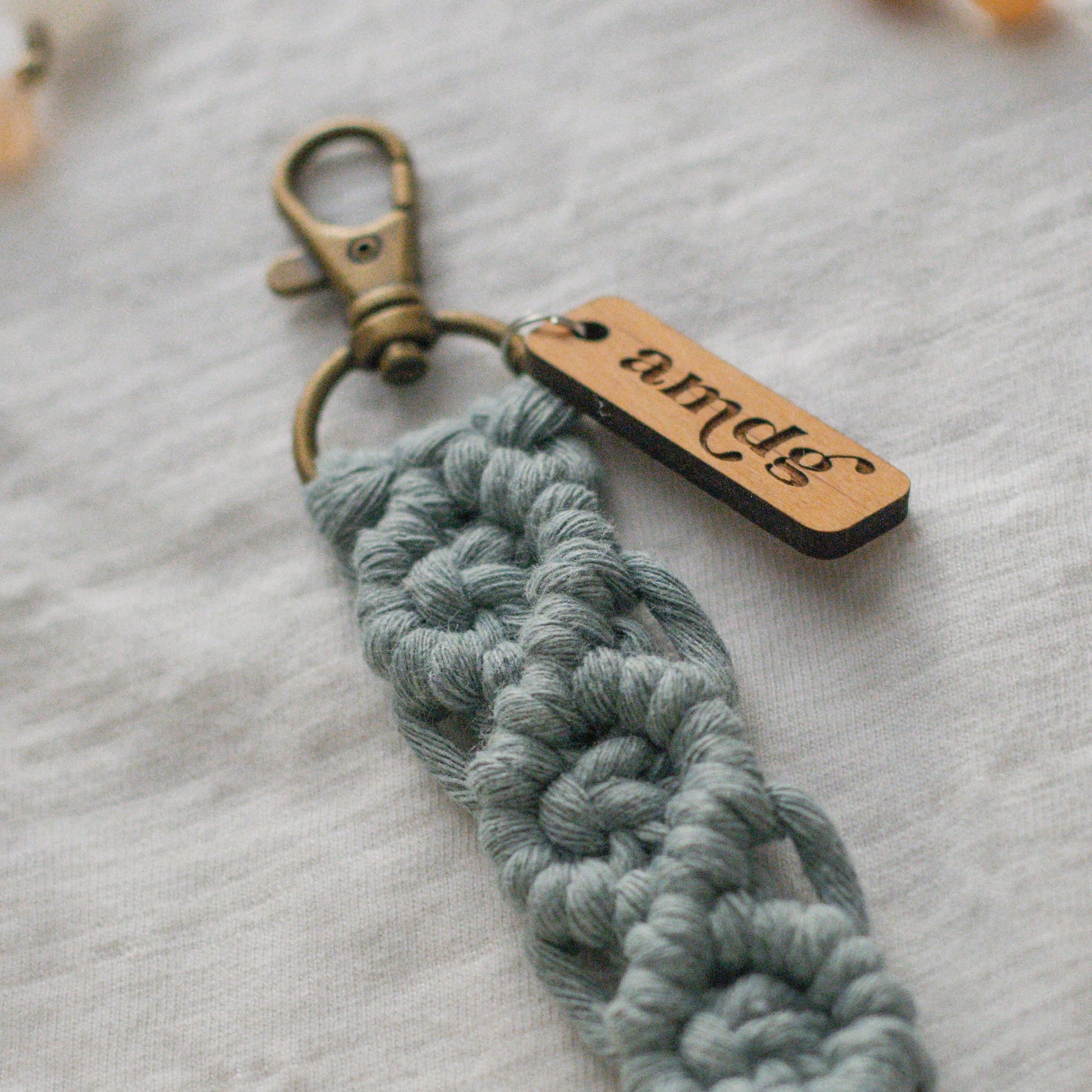 AMDG - Catholic Macrame Keychain