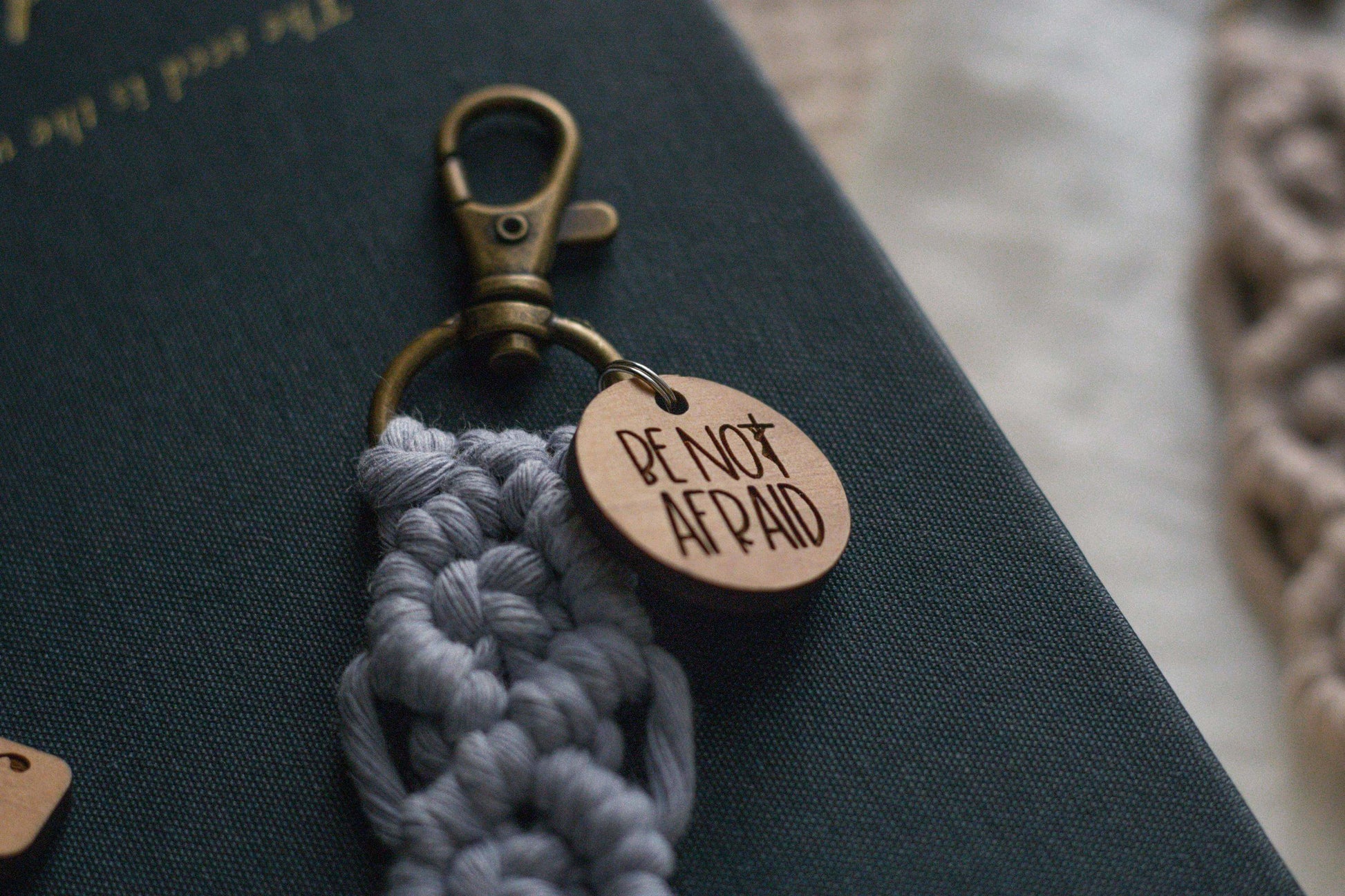 Be Not Afraid - Catholic Macrame Keychain