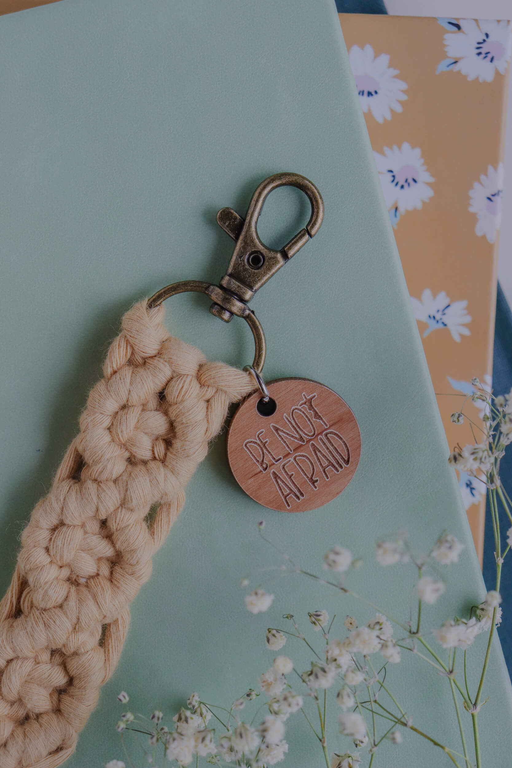 Be Not Afraid - Catholic Macrame Keychain