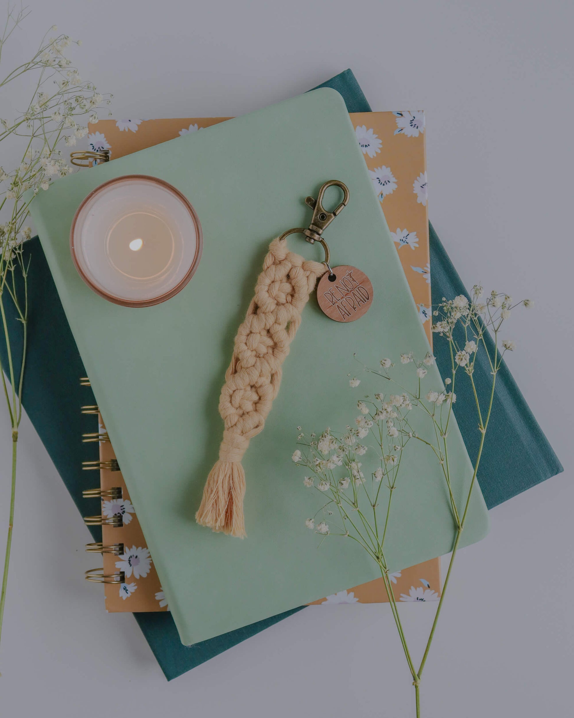 Be Not Afraid - Catholic Macrame Keychain