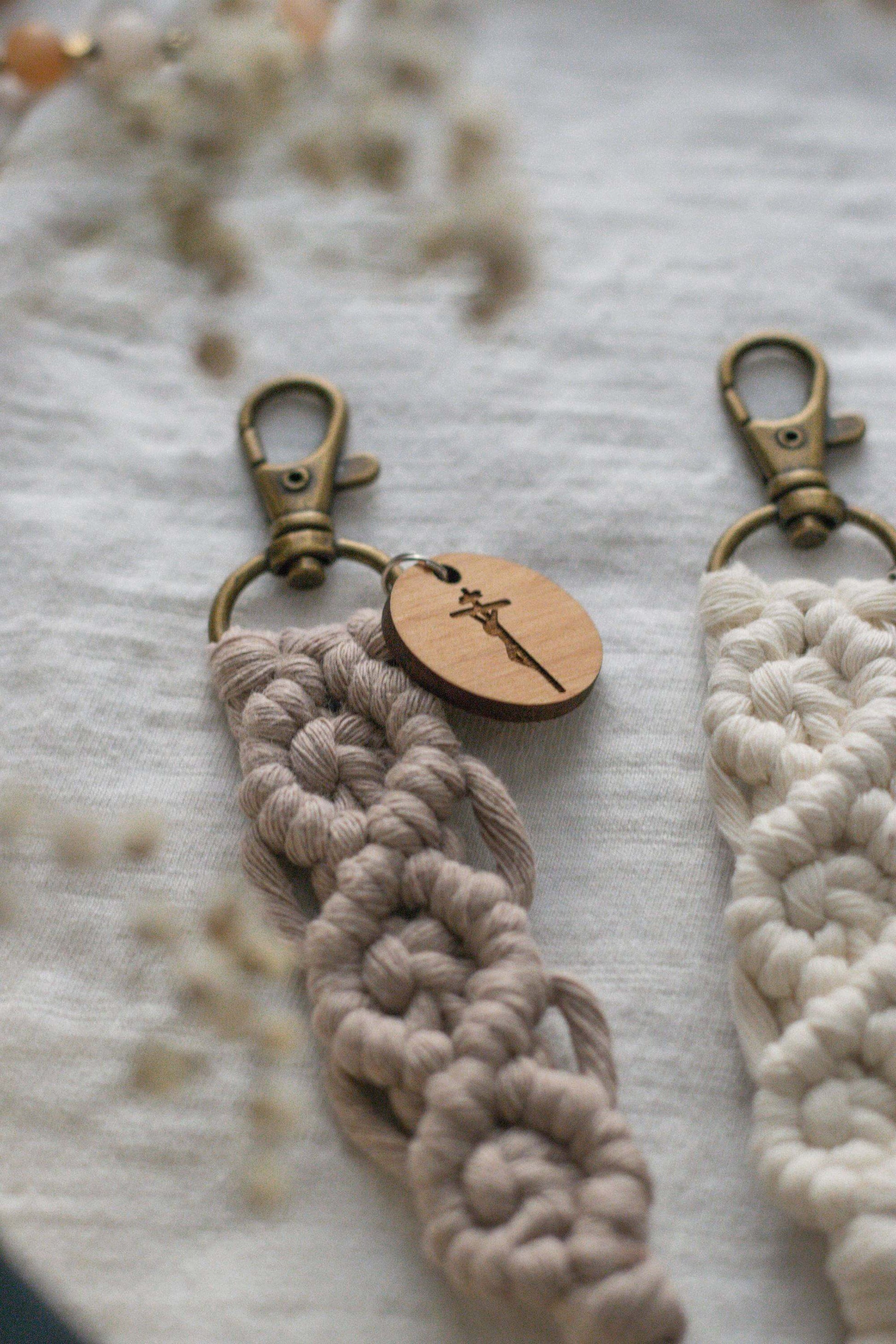 Crucifixion - Catholic Macrame Keychain
