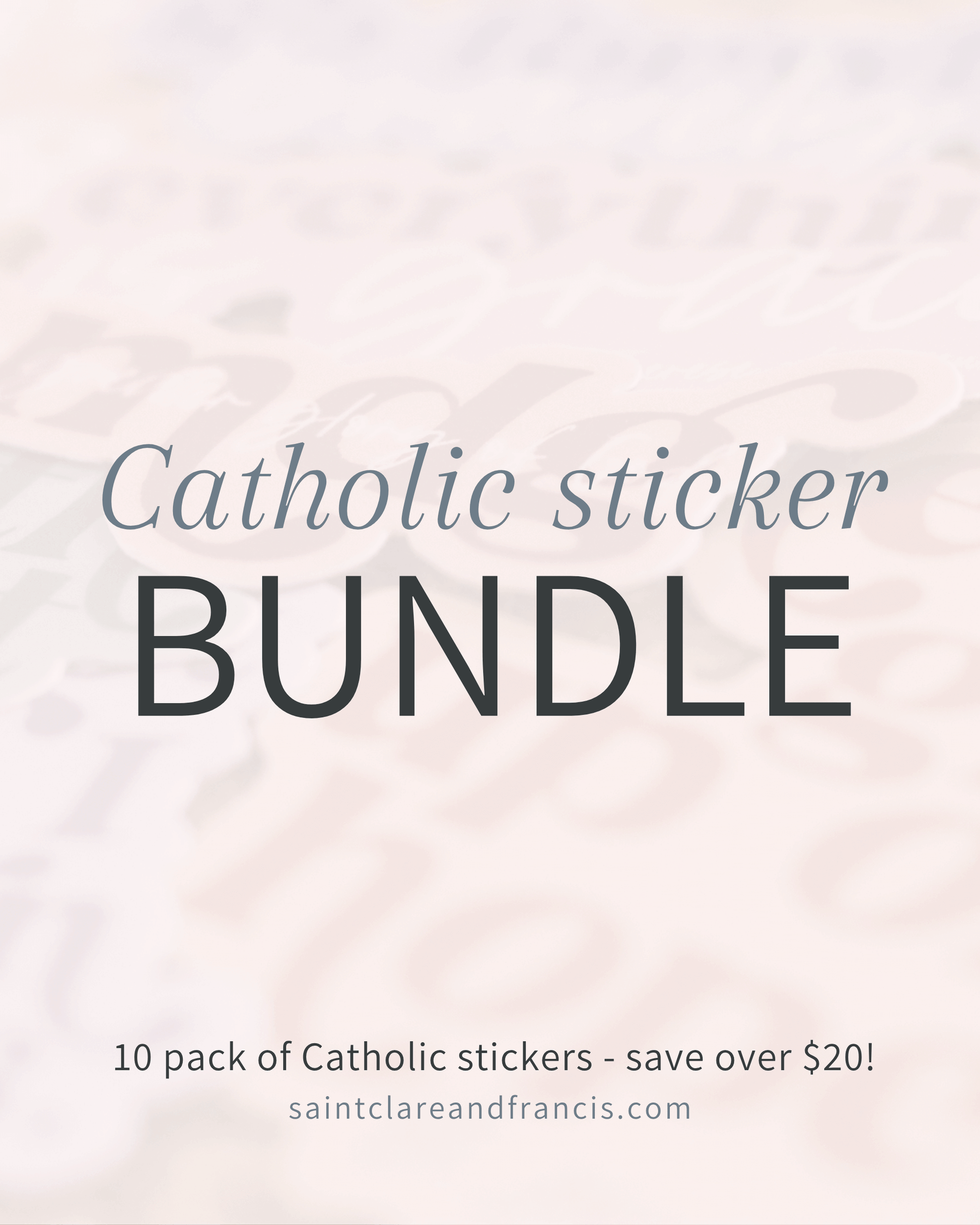 10 Pack Catholic Saint Vinyl Stickers