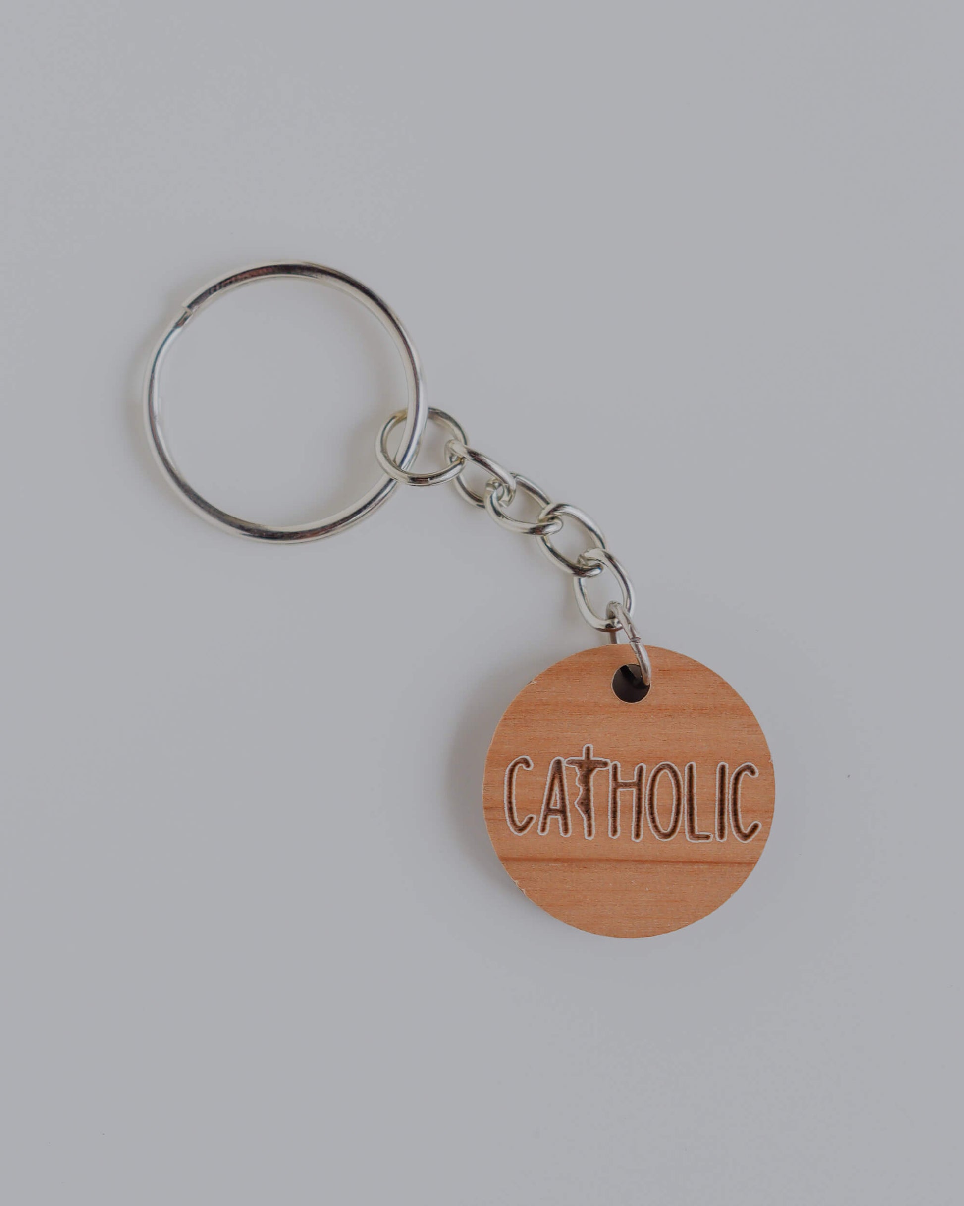 Catholic - Wood Keychain
