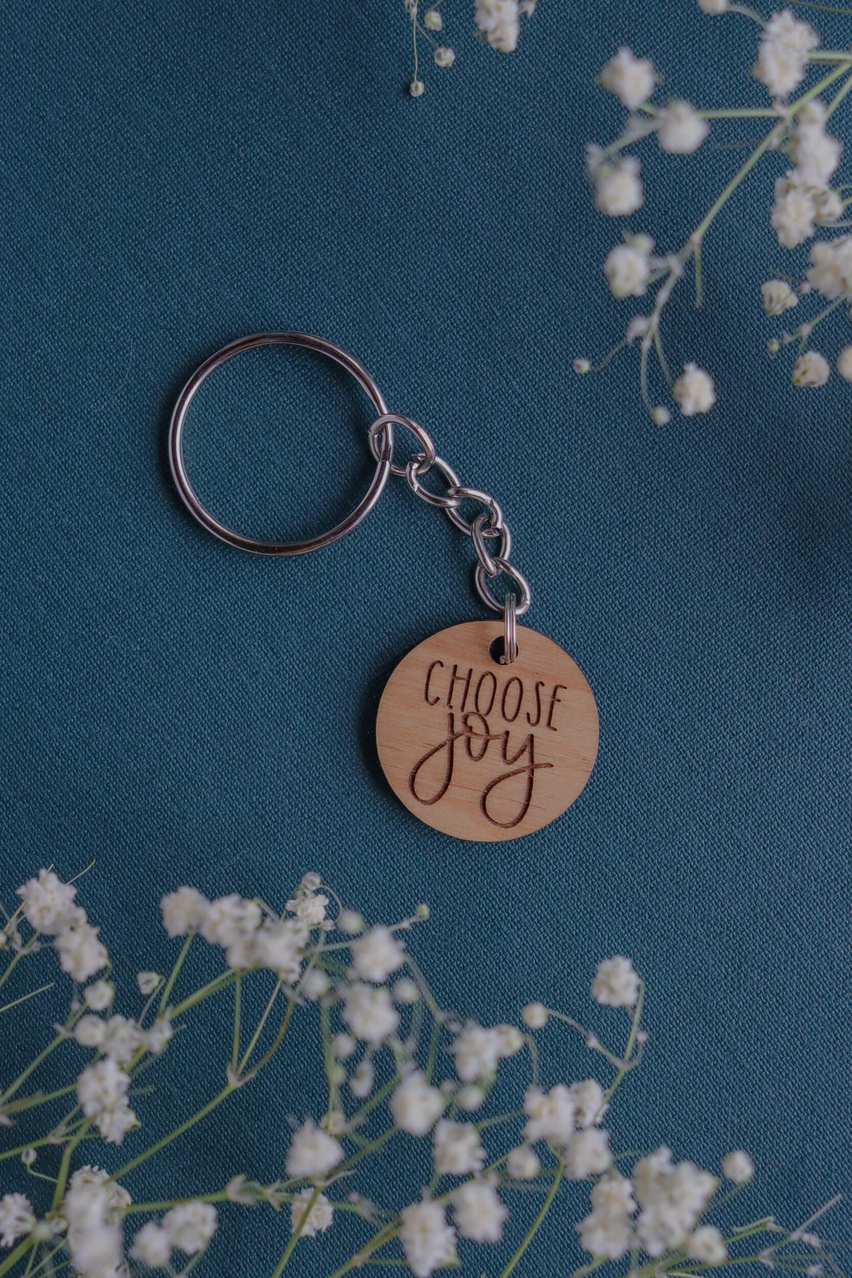 Choose Joy - Catholic Wood Keychain
