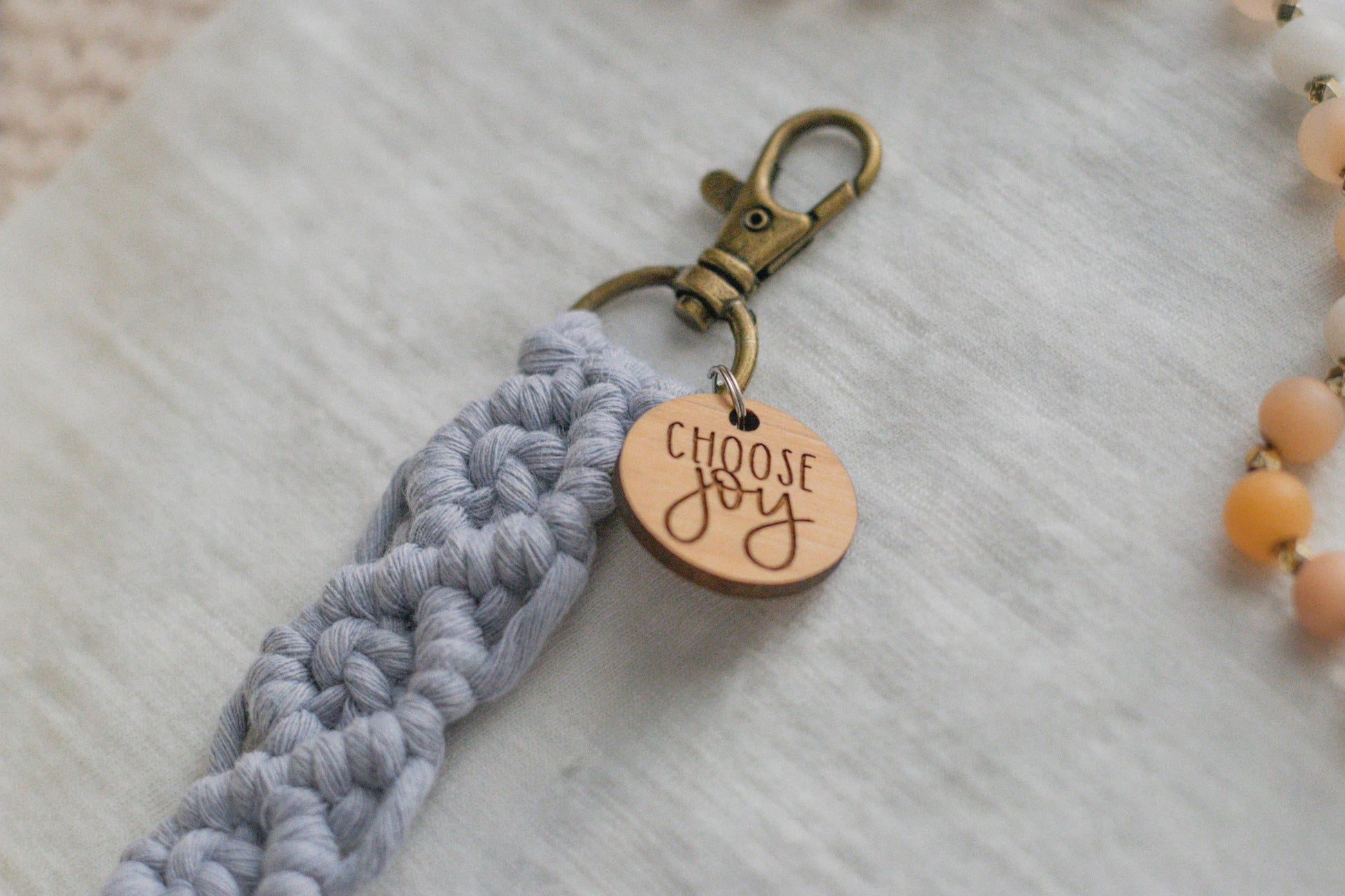Choose Joy - Catholic Macrame Keychain