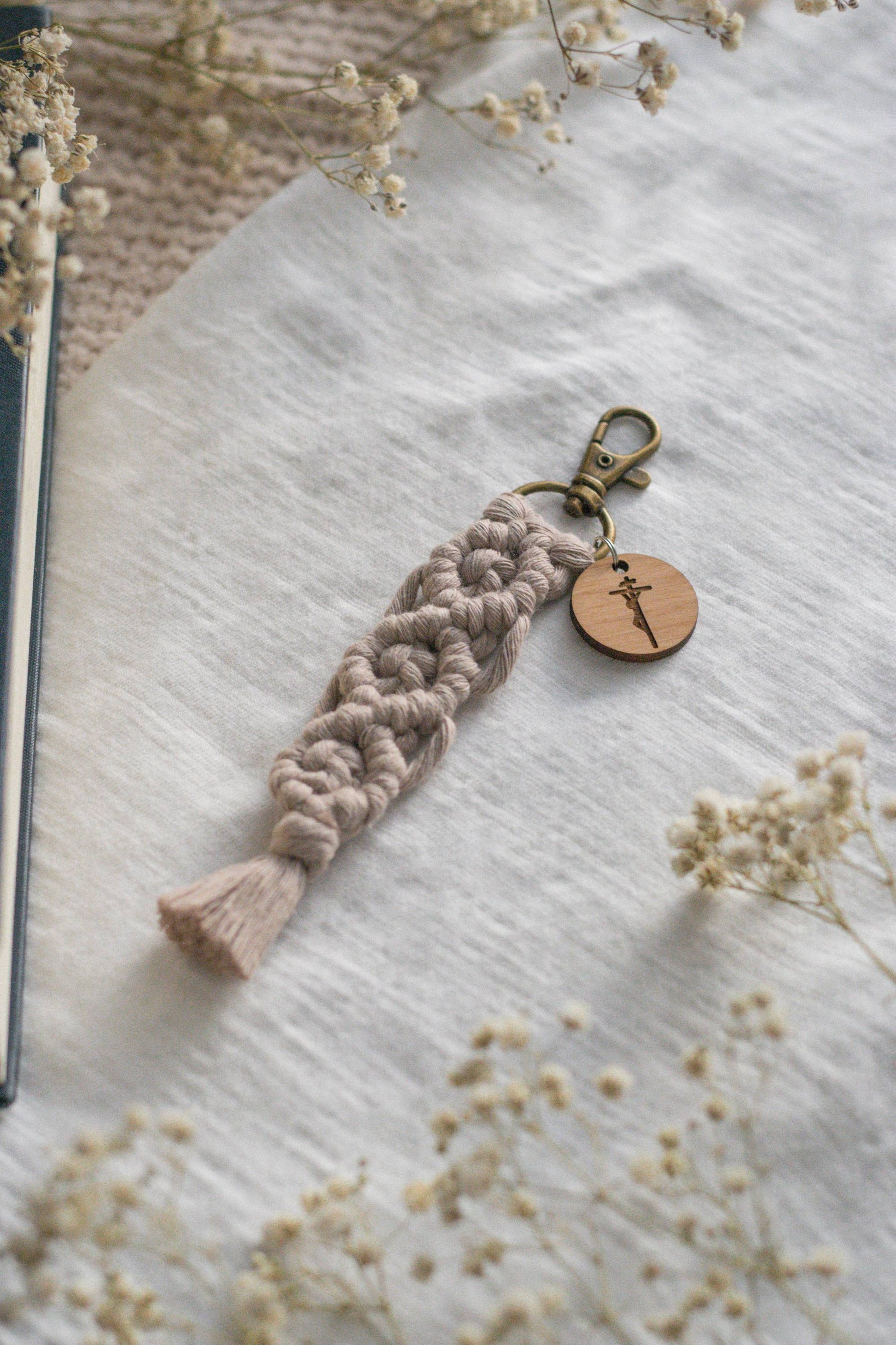 Crucifixion - Catholic Macrame Keychain