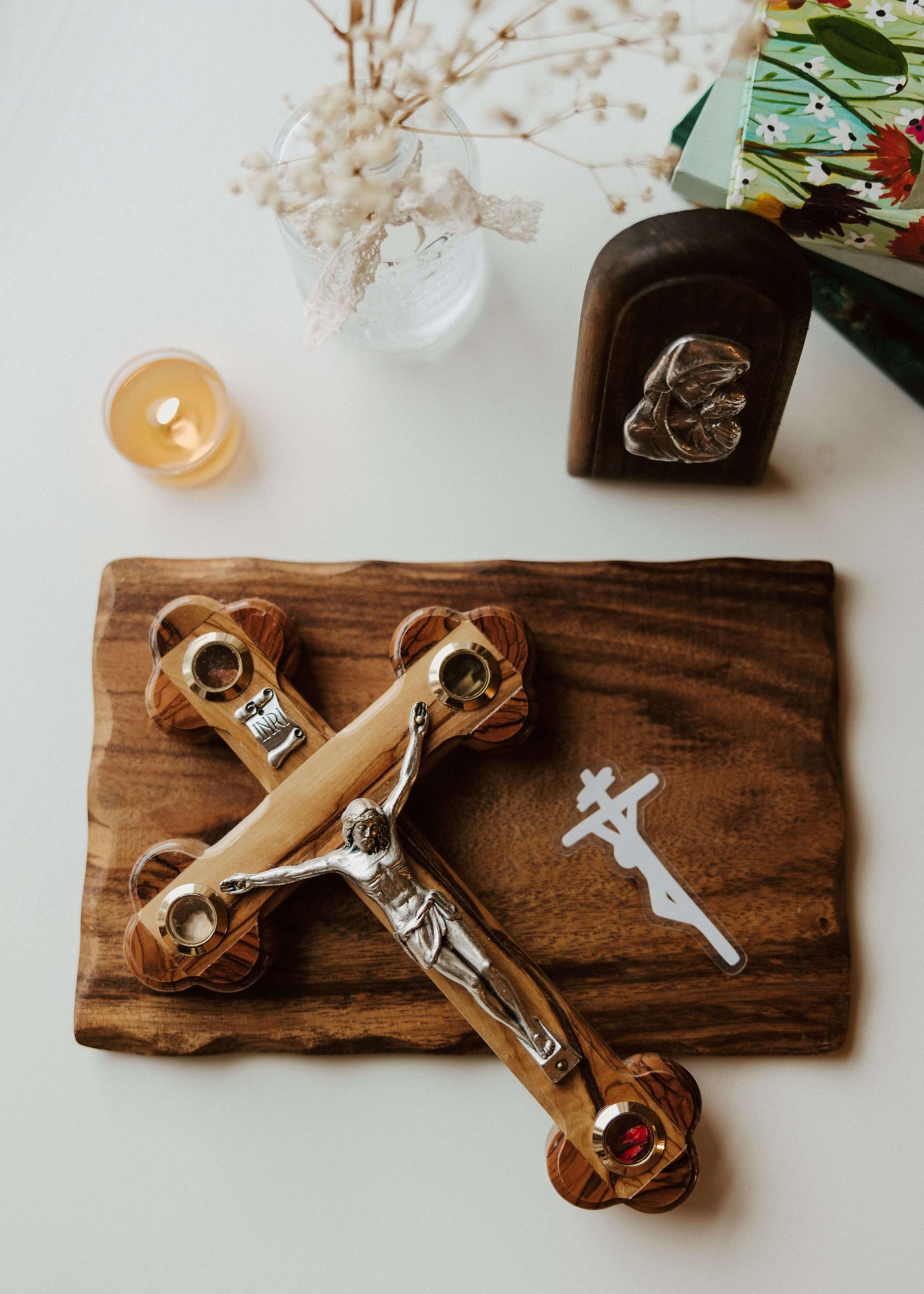 CLEAR Crucifixion Catholic Sticker