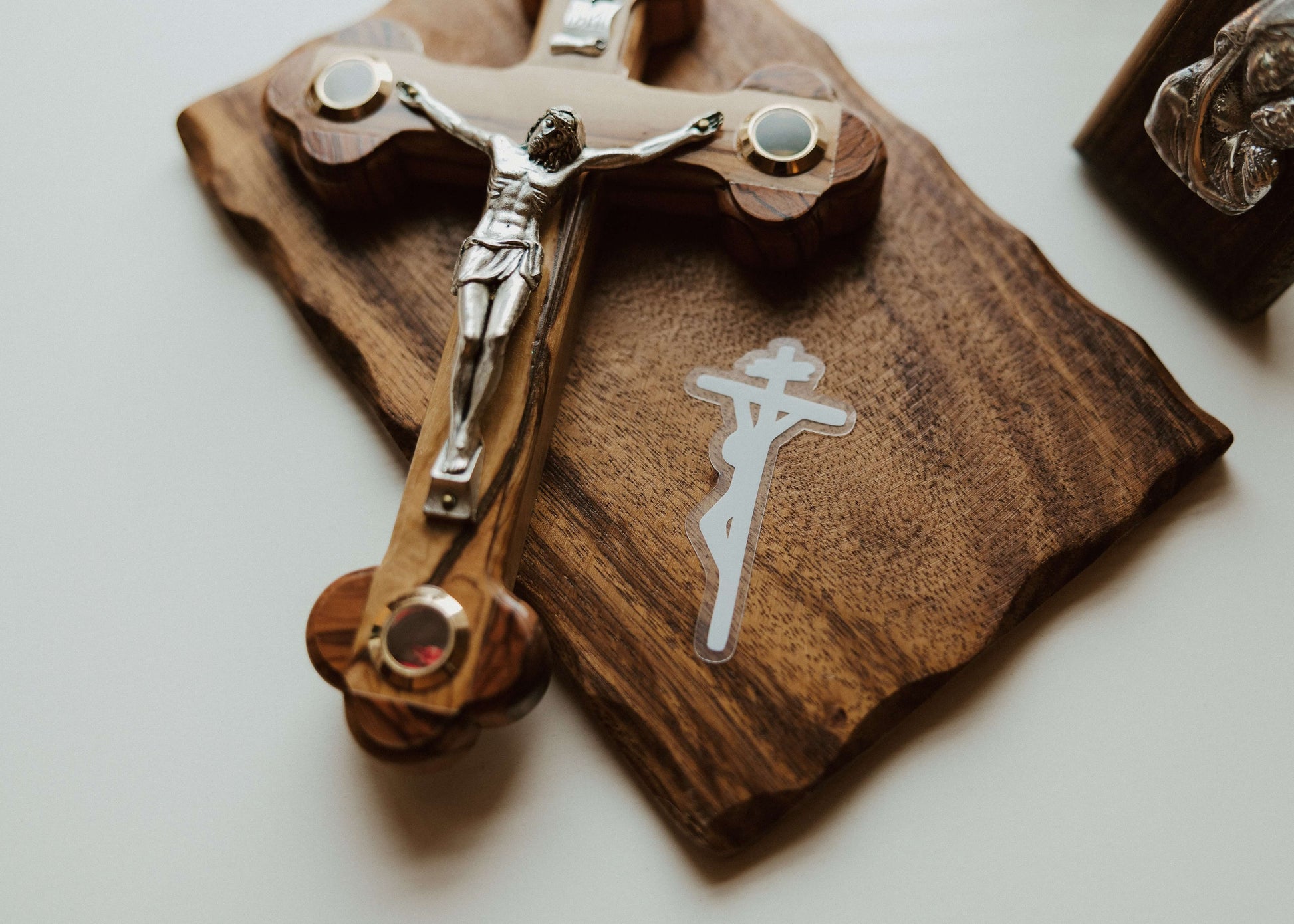 CLEAR Crucifixion Catholic Sticker