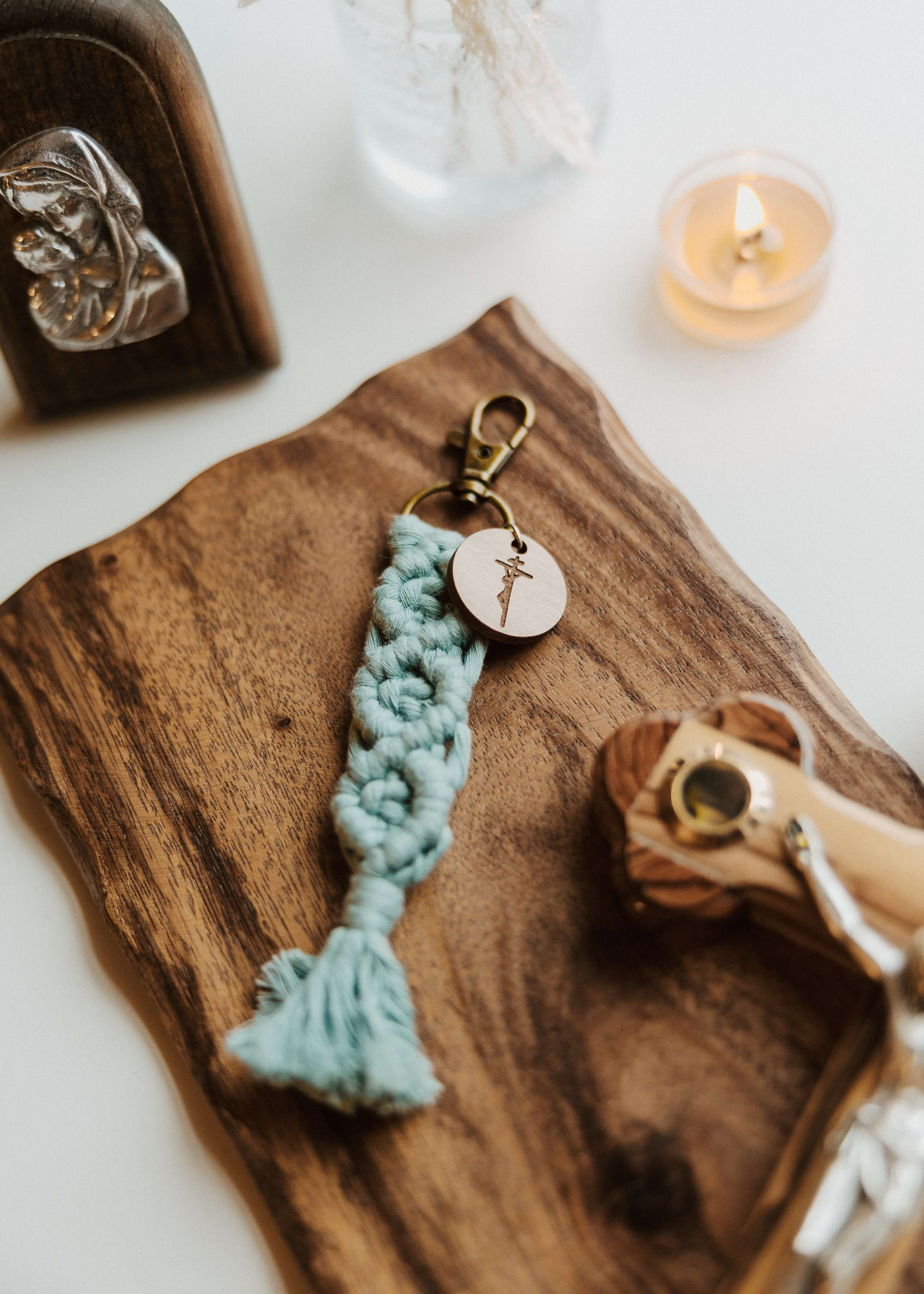 Crucifixion - Catholic Macrame Keychain