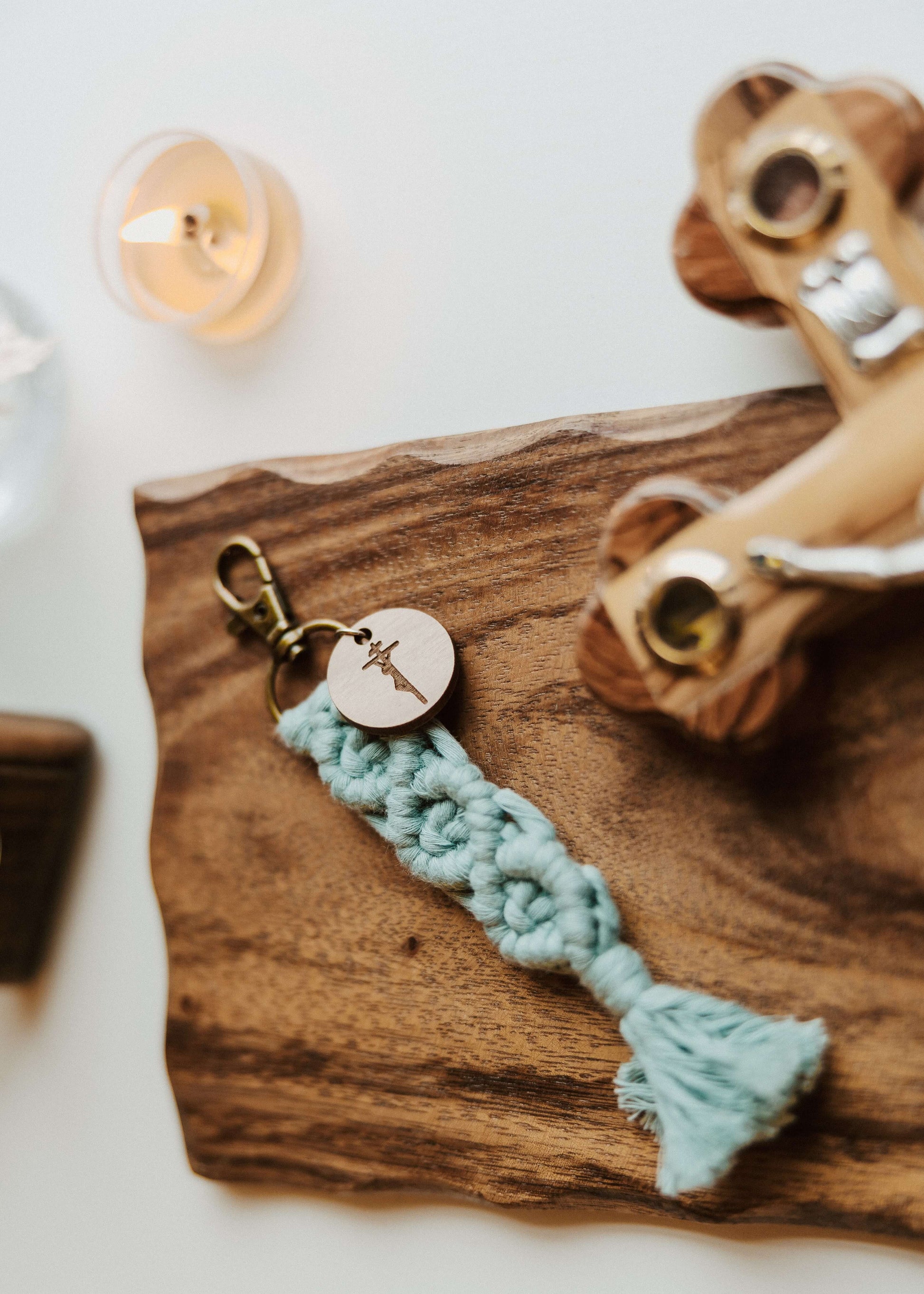 Crucifixion - Catholic Macrame Keychain