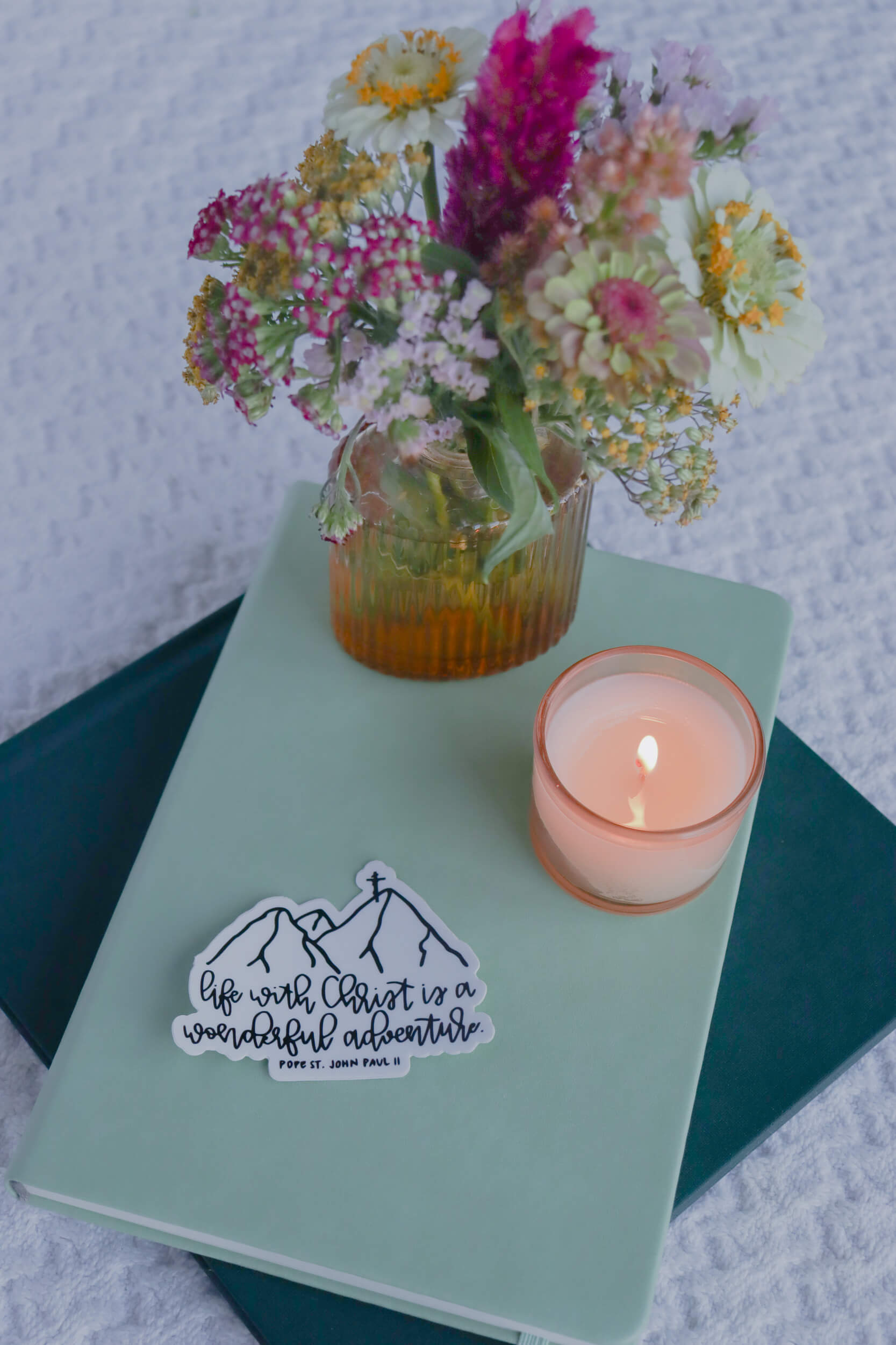 Life With Christ JPII Sticker - CURSIVE