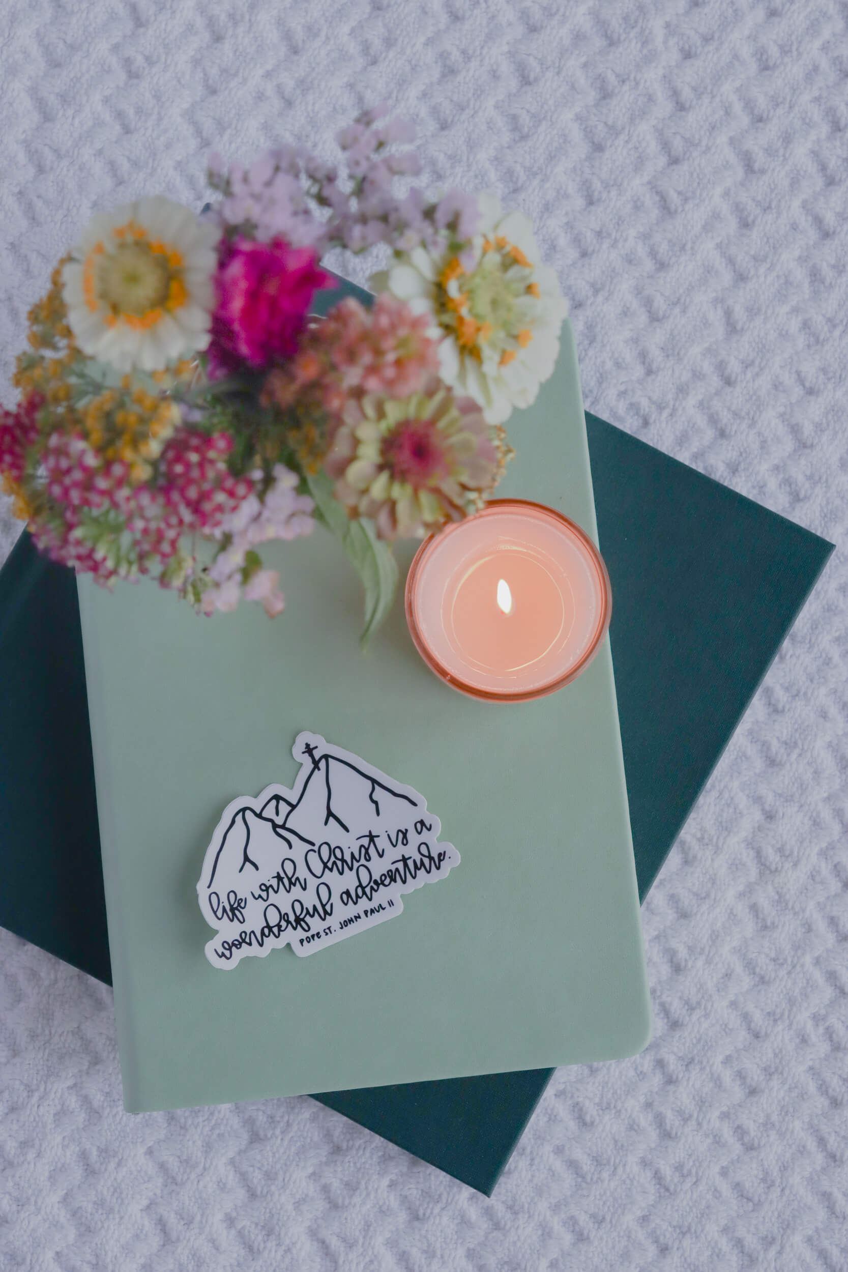 Life With Christ JPII Sticker - CURSIVE