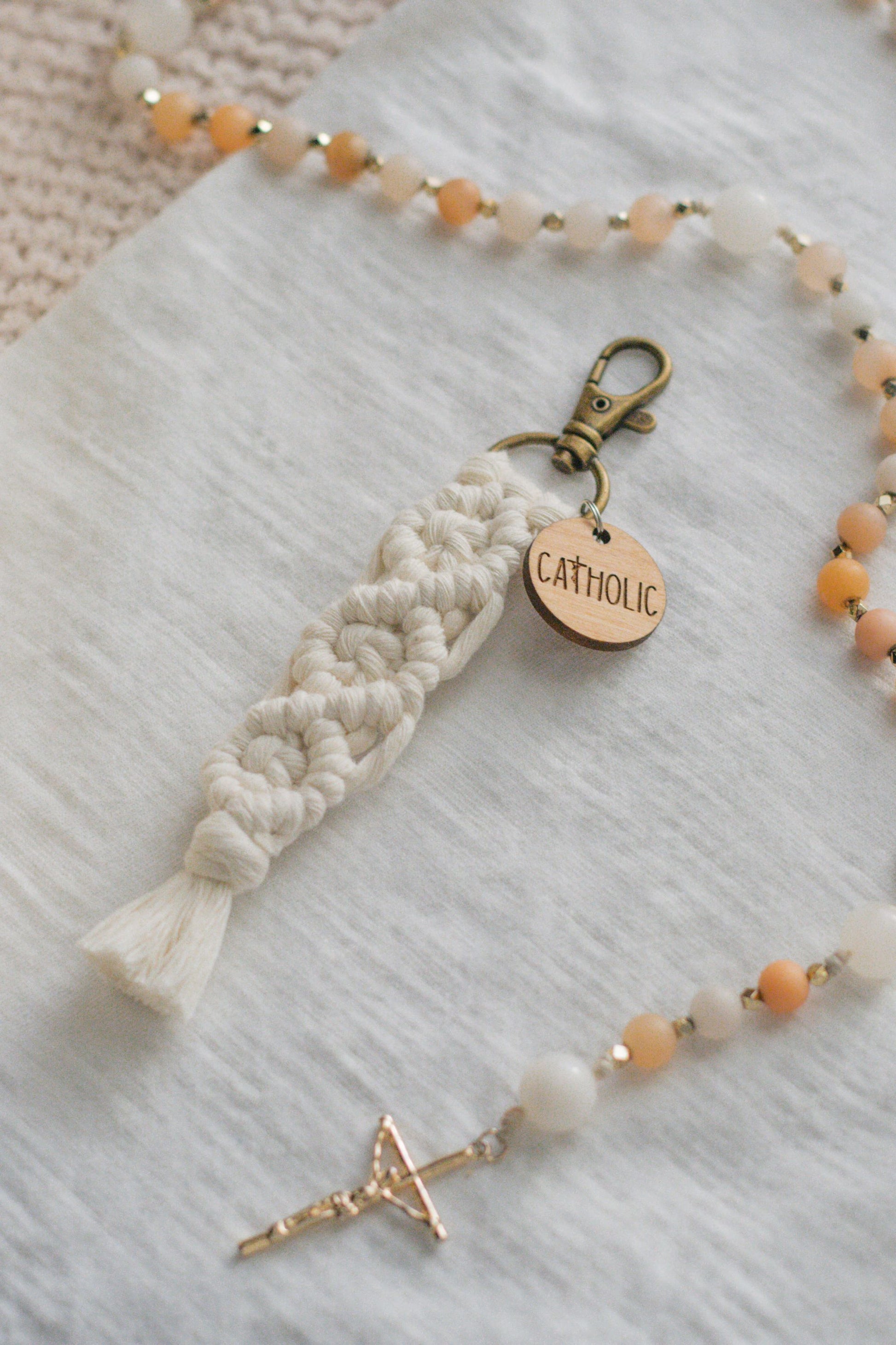 Catholic - Catholic Macrame Keychain
