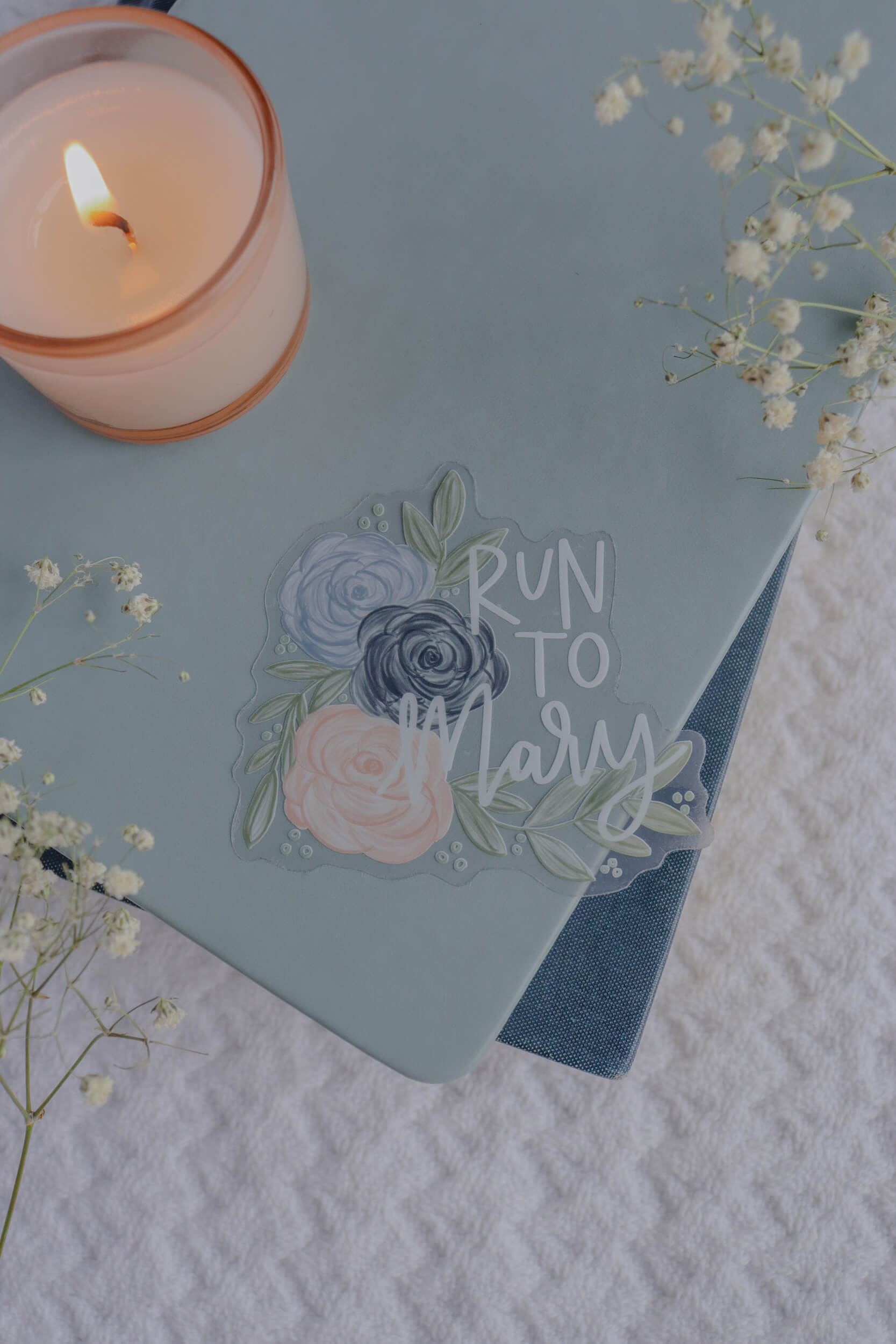 Run to Mary - Catholic Floral Sticker