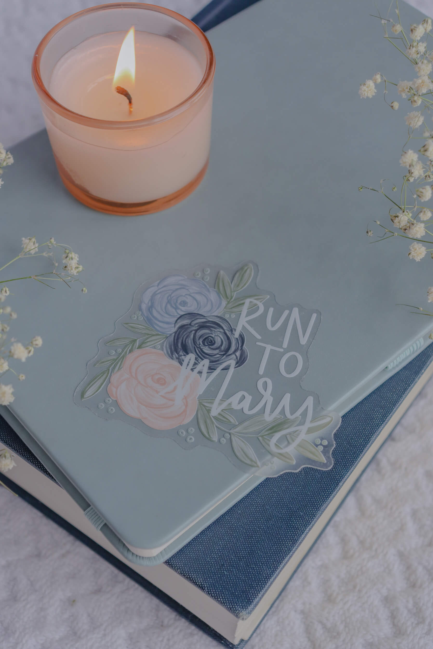 Run to Mary - Catholic Floral Sticker