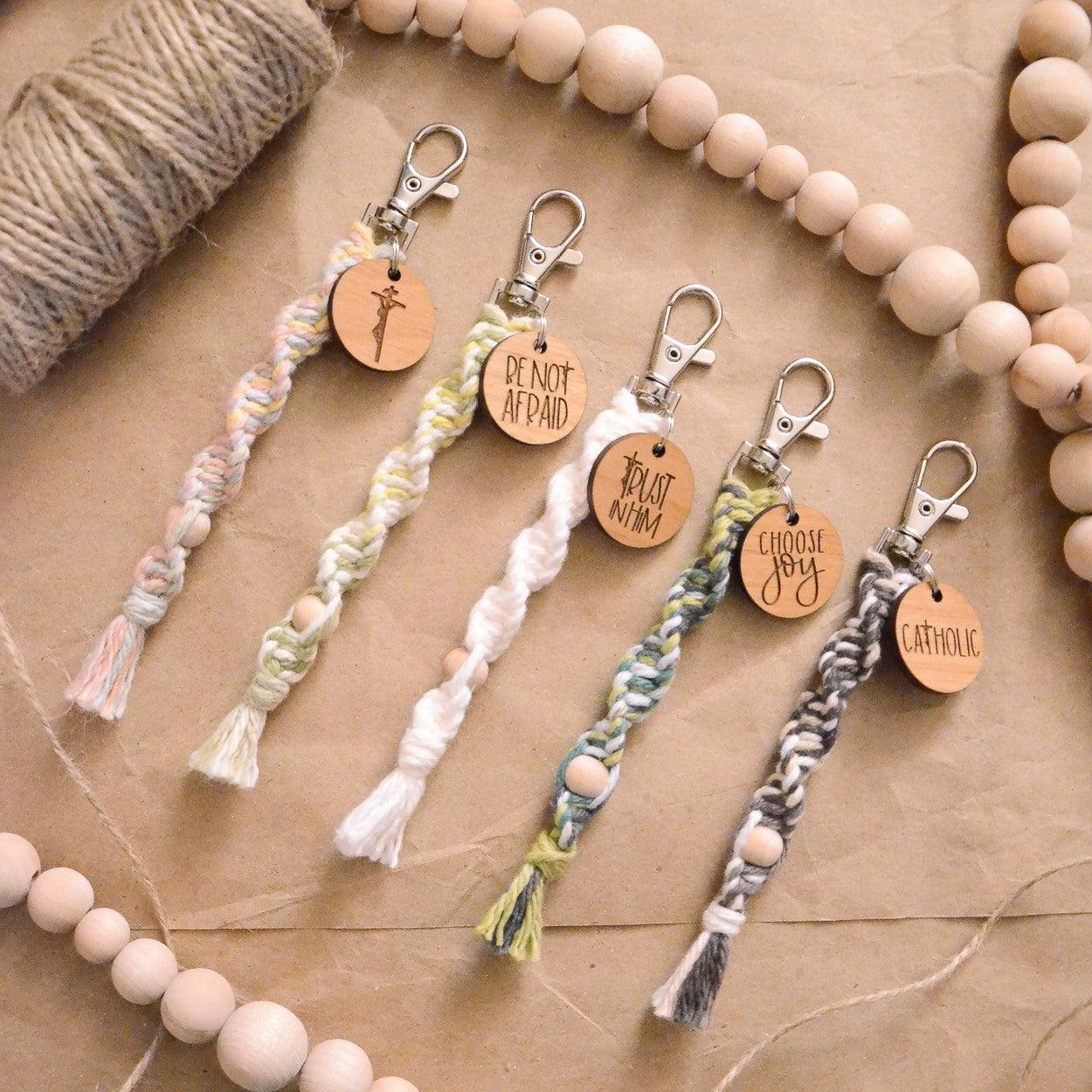 Macrame Keychain Beads, Macrame Keychain Jewelry