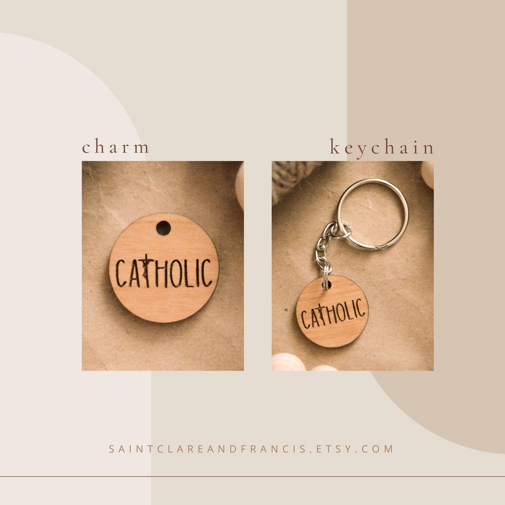 Catholic - Catholic Wooden Charm