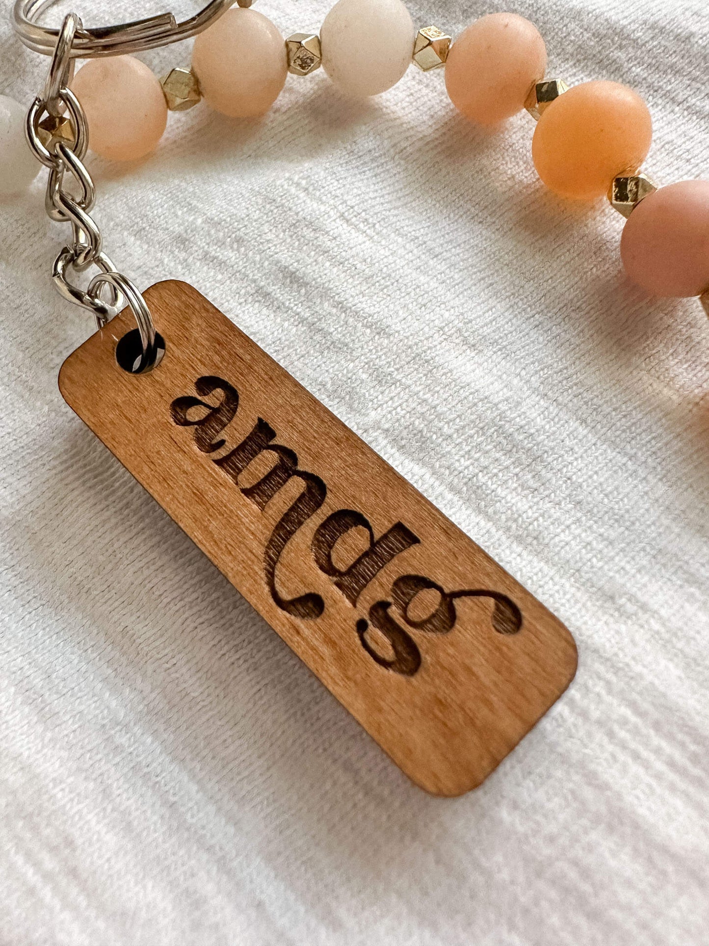 AMDG "For the Greater Glory of God" - Catholic Wood Keychain