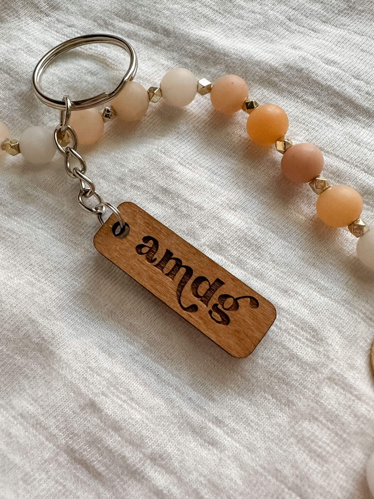 AMDG "For the Greater Glory of God" - Catholic Wood Keychain