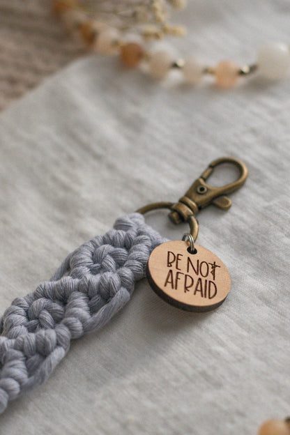 Be Not Afraid - Catholic Wood Keychain