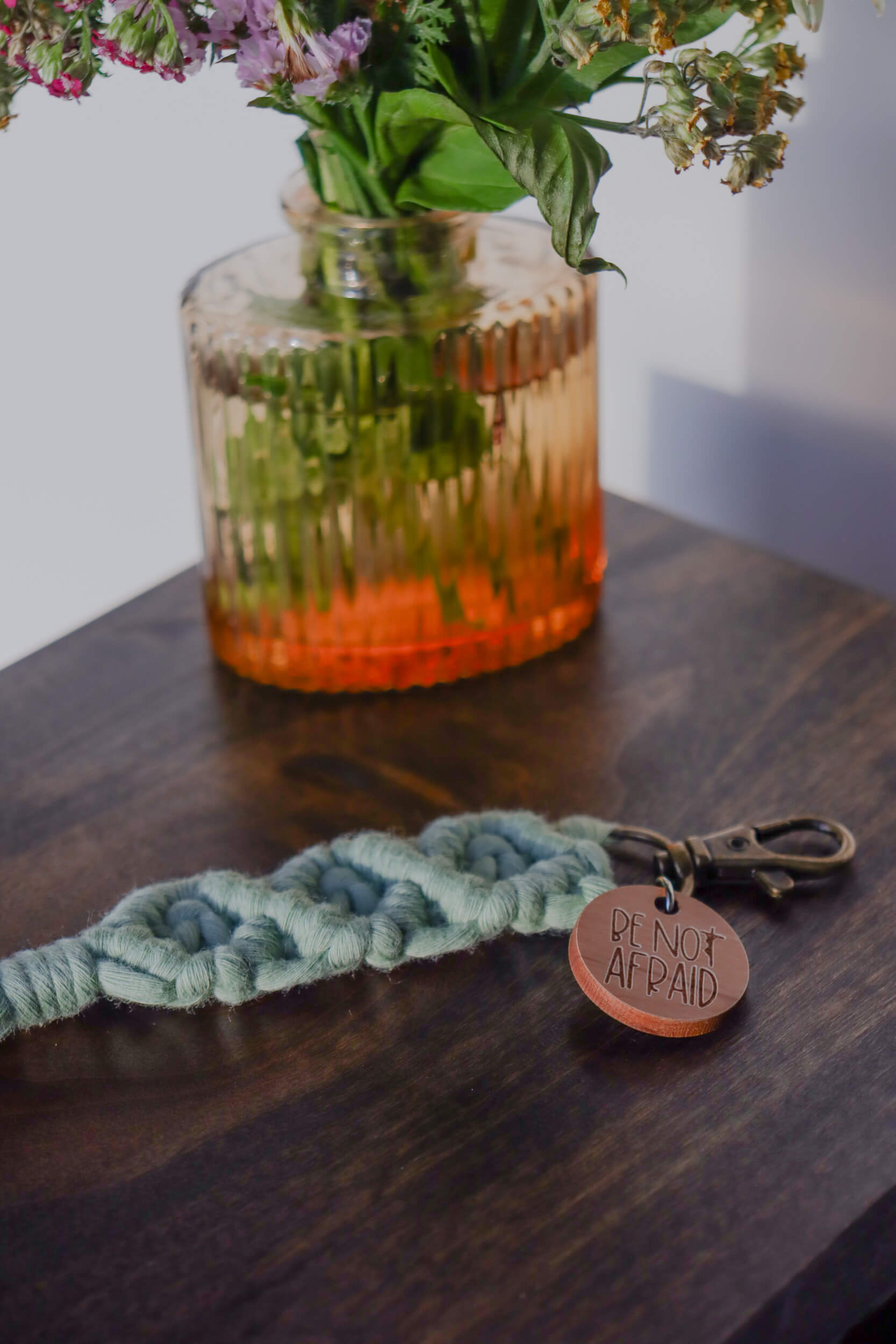 Be Not Afraid - Catholic Macrame Keychain