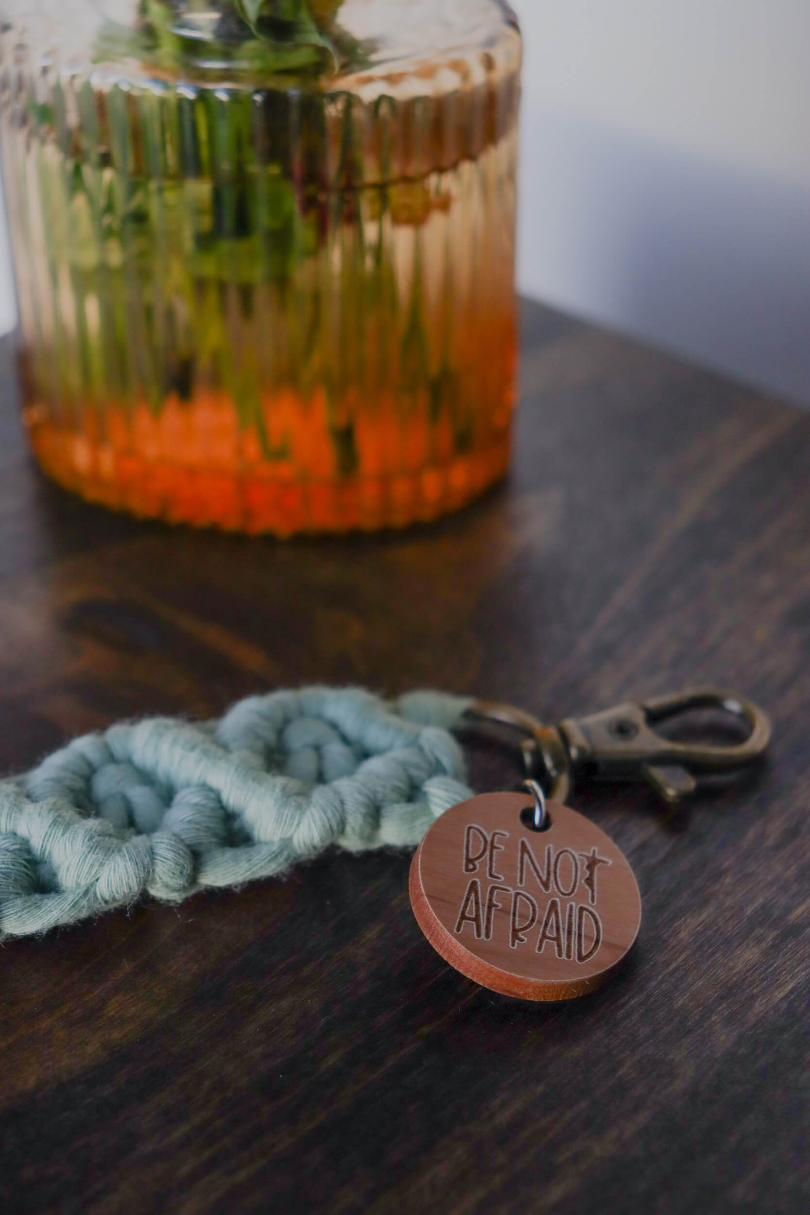 Be Not Afraid - Catholic Macrame Keychain