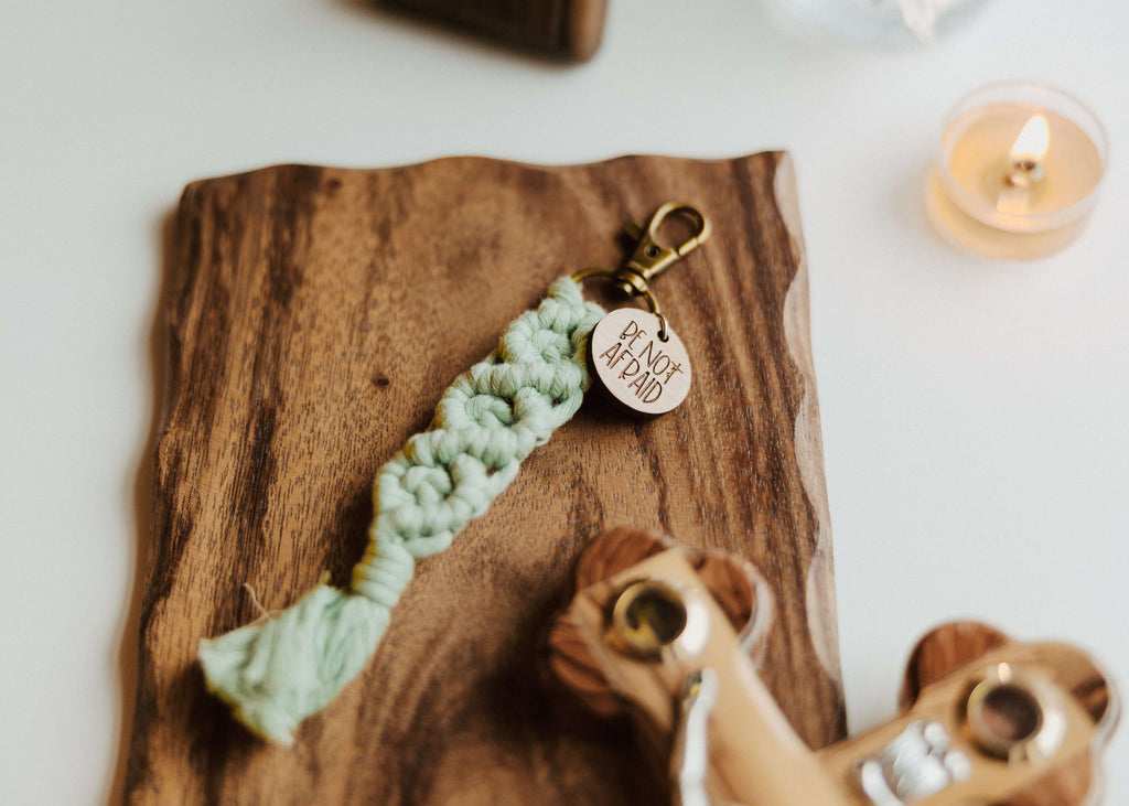 Be Not Afraid - Catholic Macrame Keychain