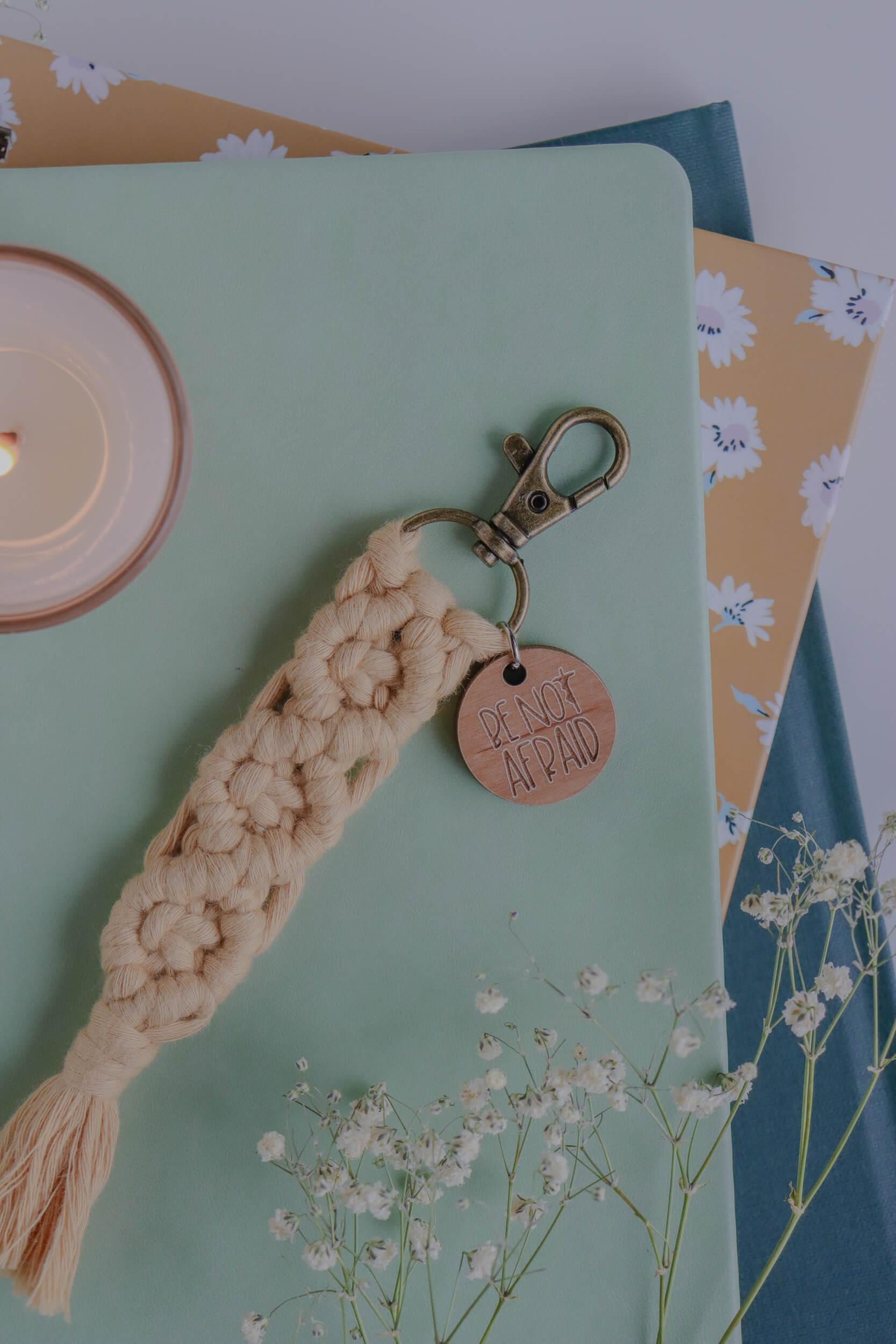 Be Not Afraid - Catholic Macrame Keychain