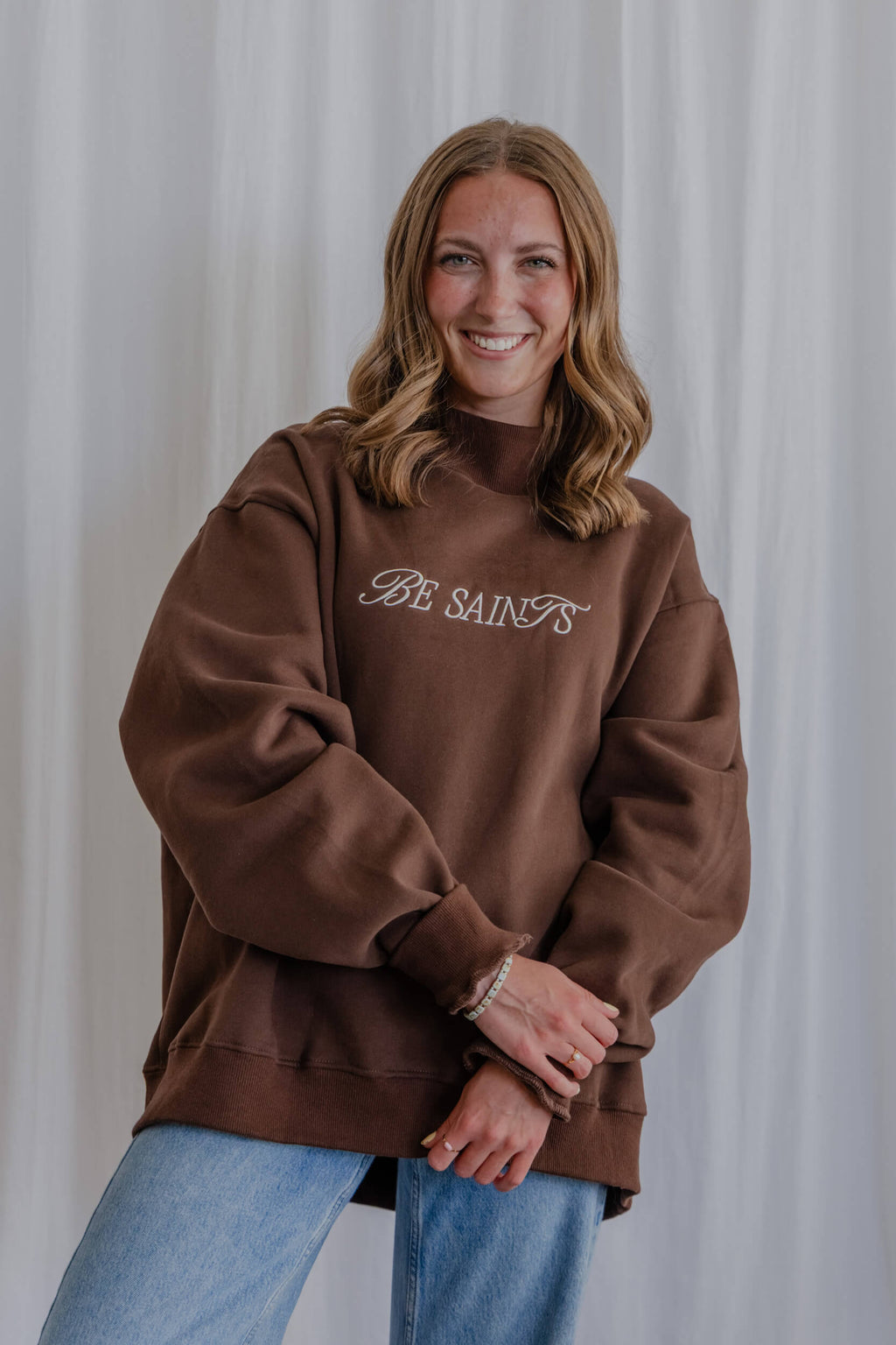 Be Saints mock neck - BROWN
