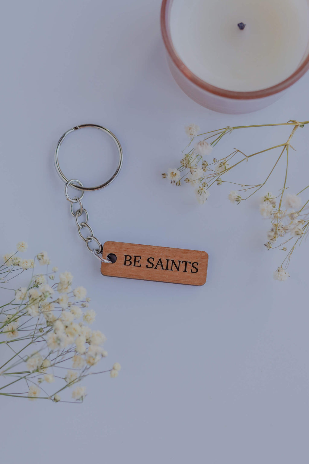 Be Saints - Catholic Wood Keychain