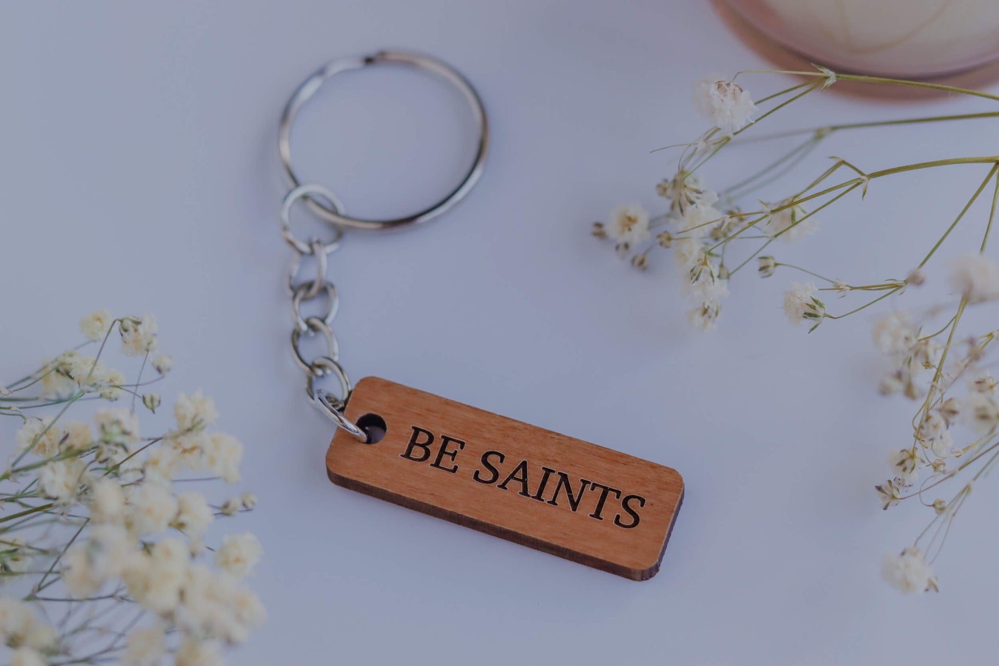 Be Saints - Catholic Wood Keychain