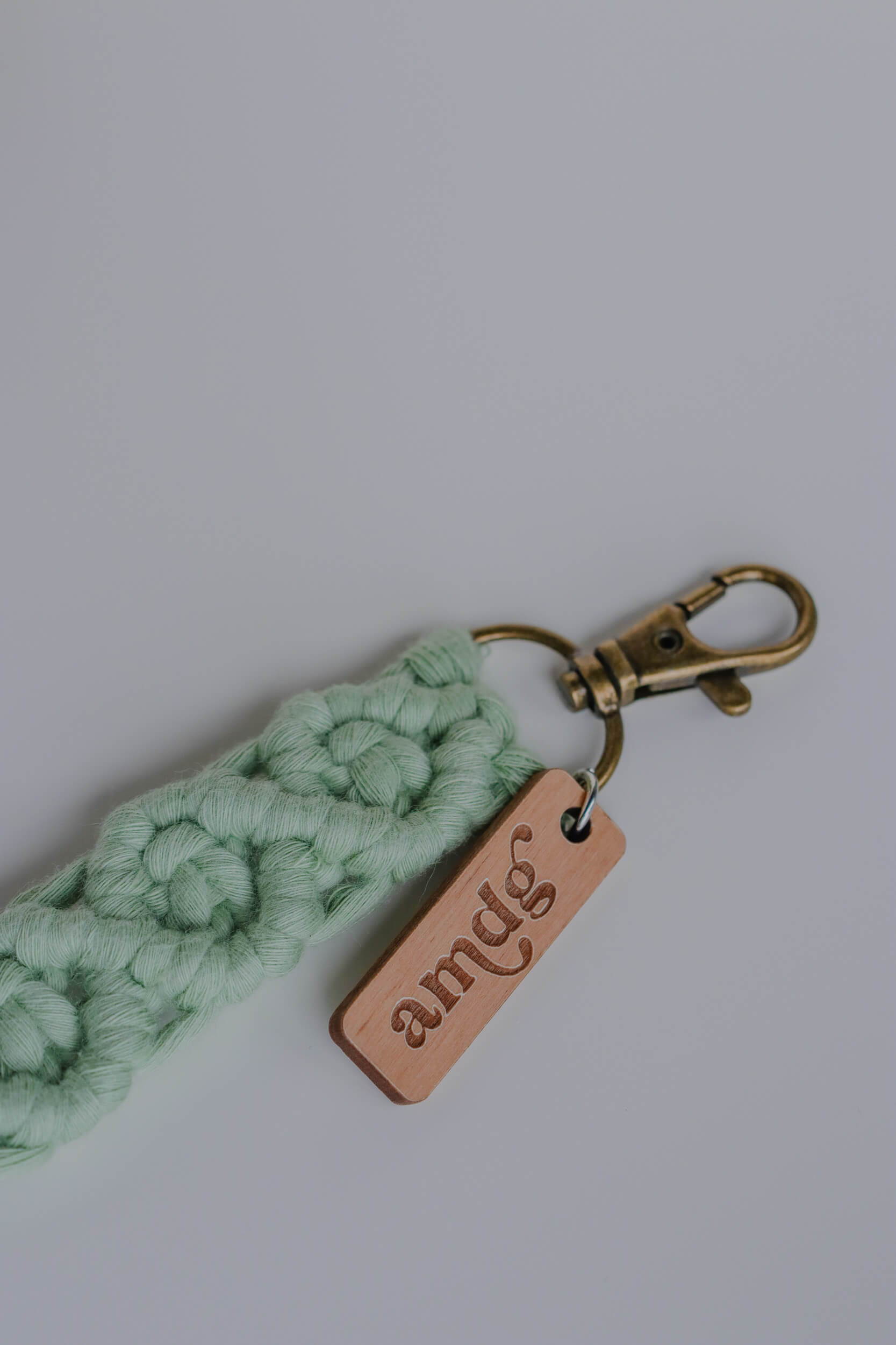 AMDG - Catholic Macrame Keychain