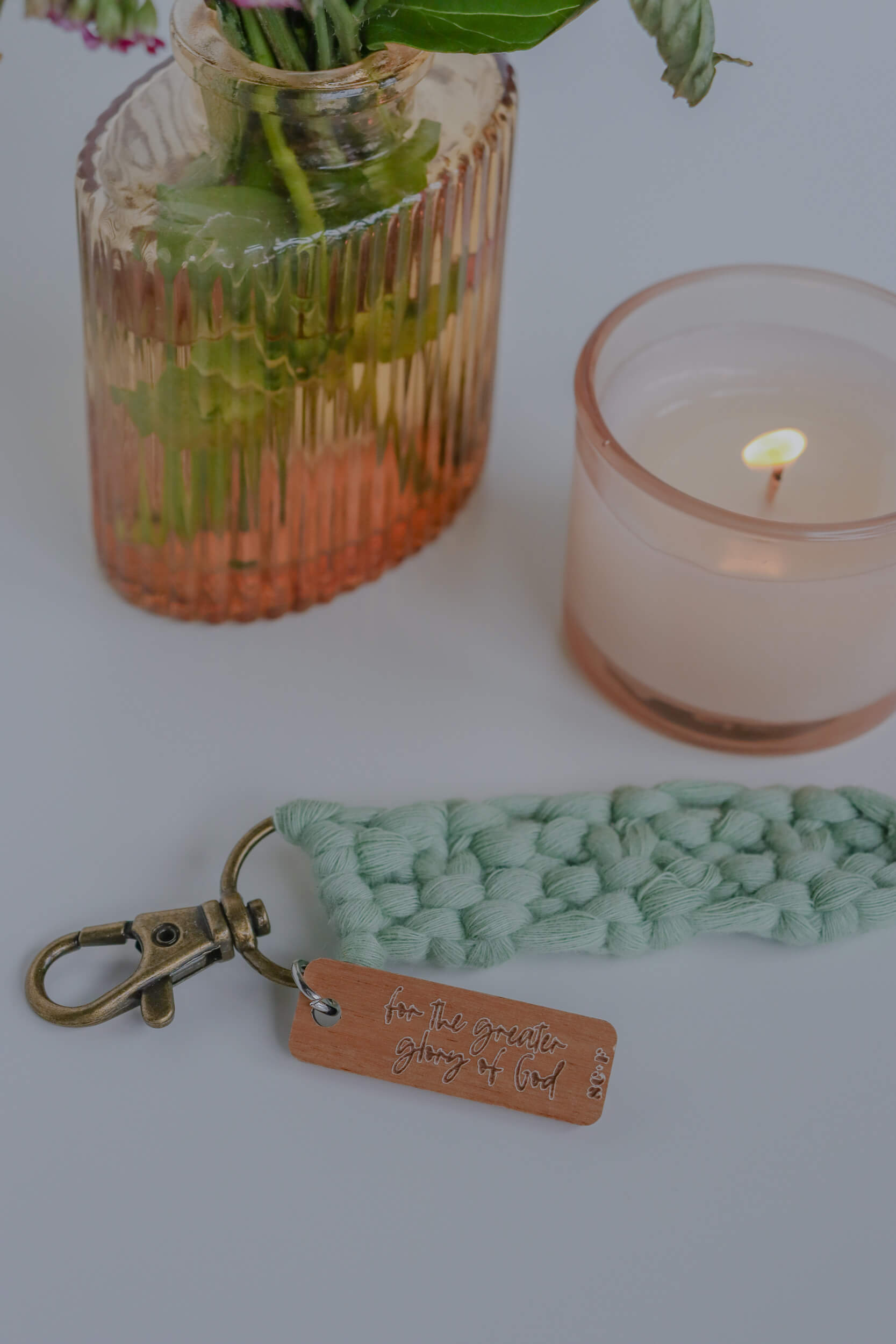 AMDG - Catholic Macrame Keychain