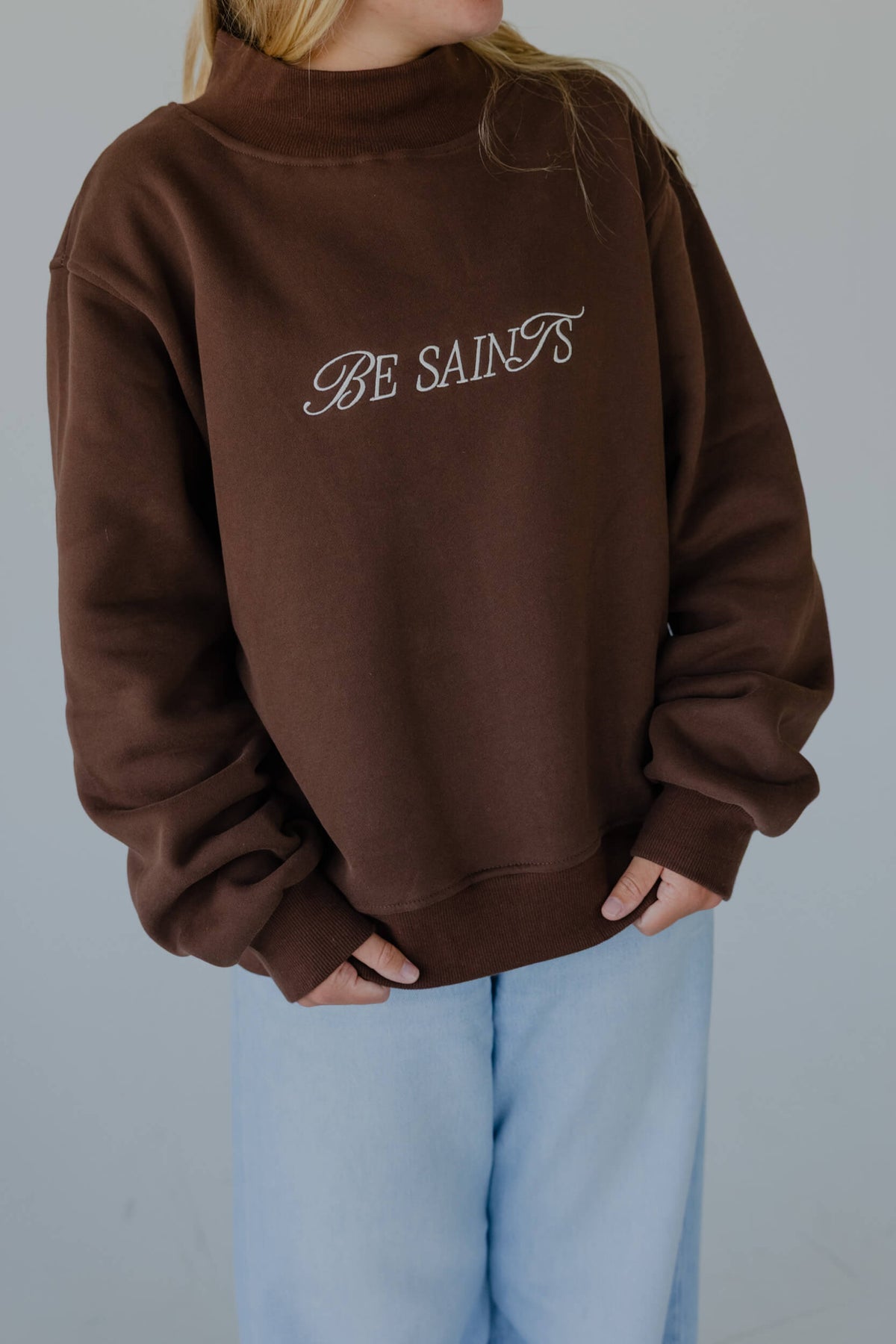 Be Saints mock neck - BROWN