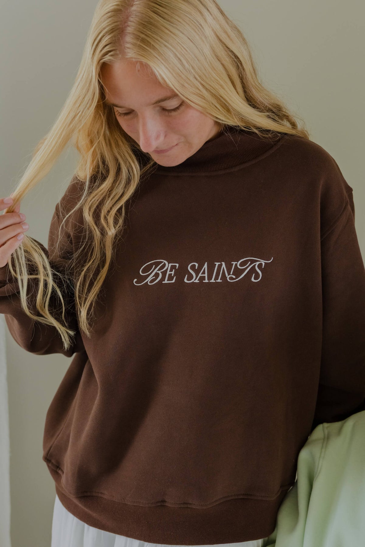 Be Saints mock neck - BROWN