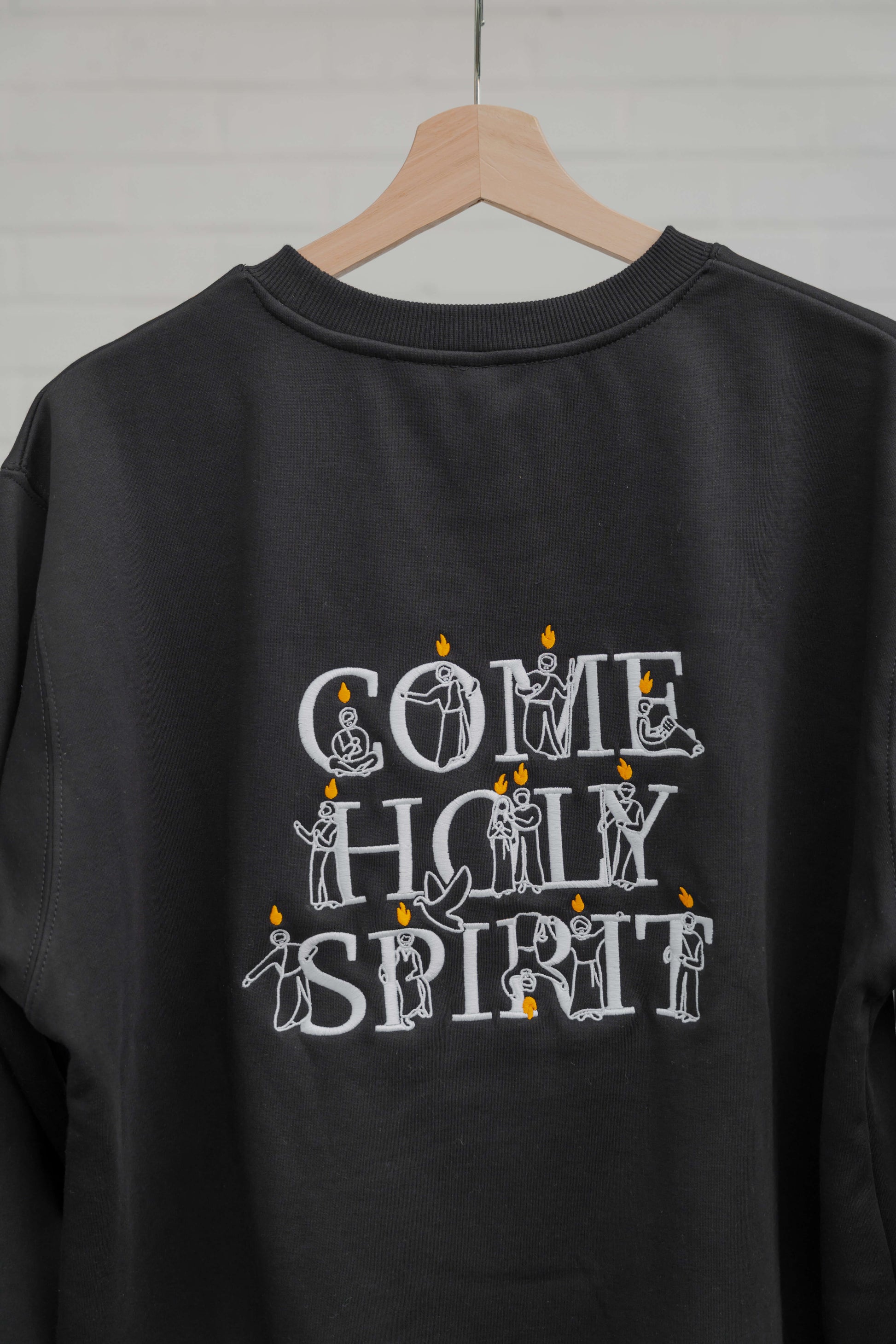 Come Holy Spirit Catholic crewneck - BLACK
