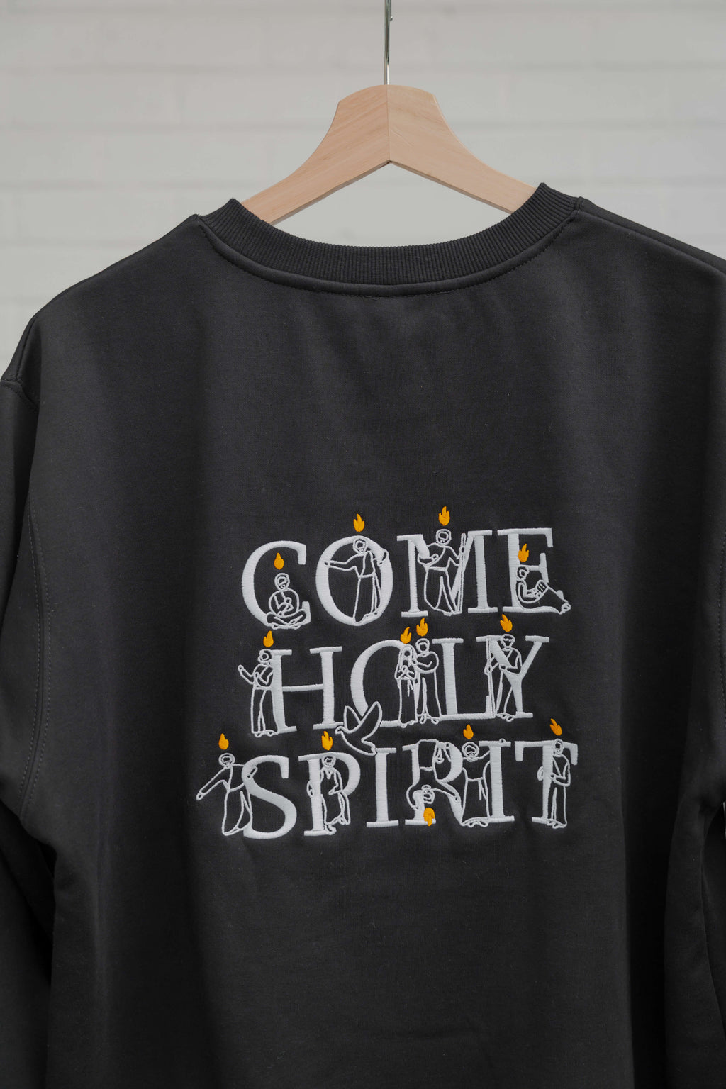 Come Holy Spirit Catholic crewneck - BLACK - PREORDER