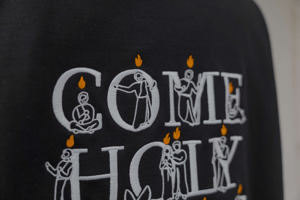 Come Holy Spirit Catholic crewneck - BLACK - PREORDER