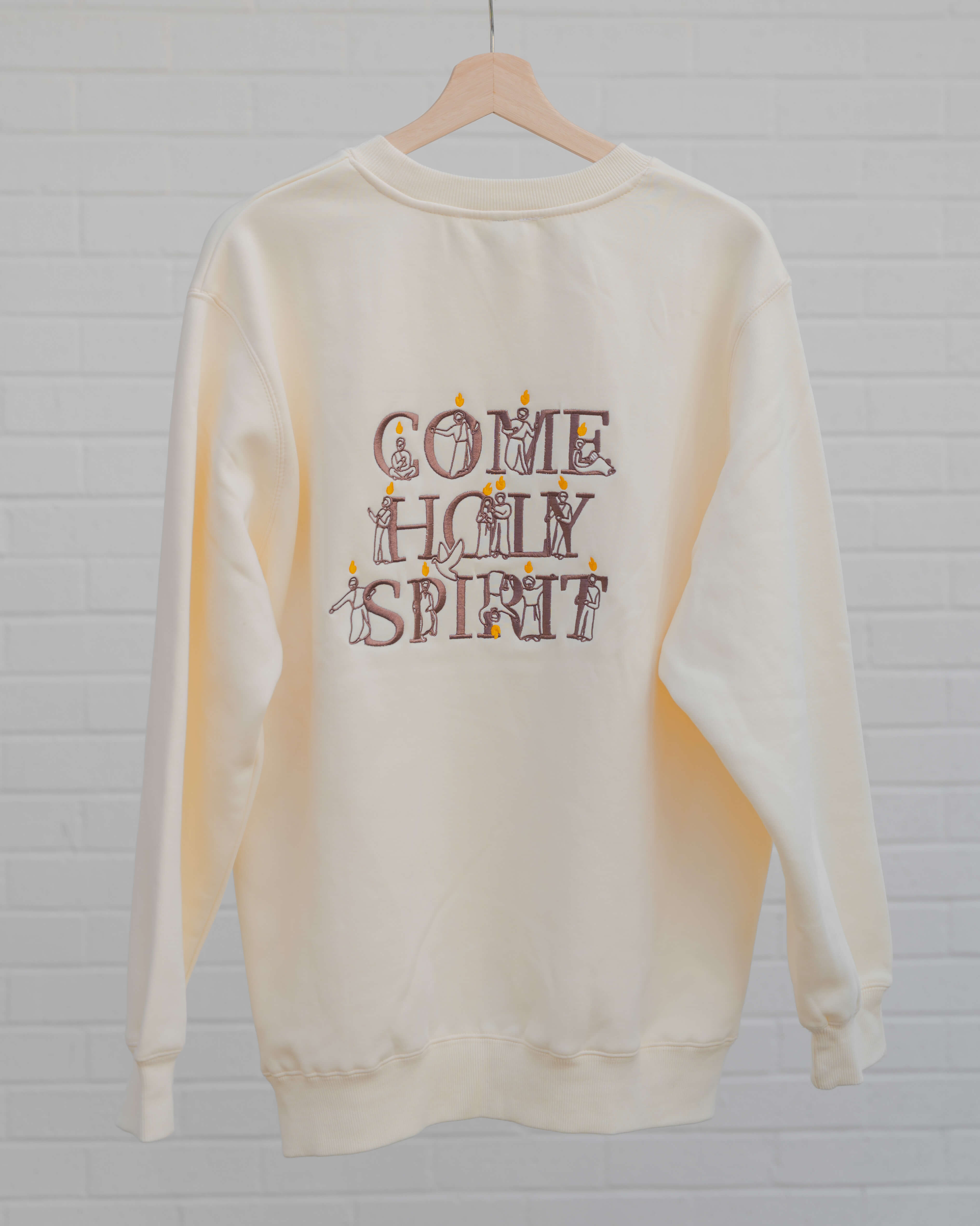 Come Holy Spirit Catholic crewneck - CREAM