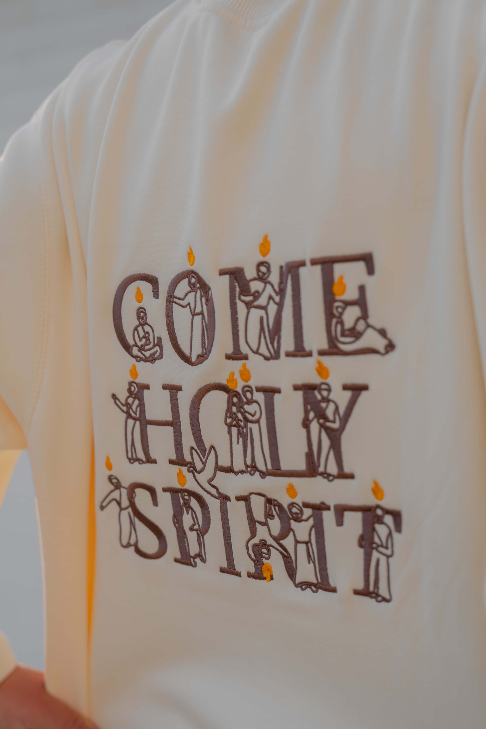 Come Holy Spirit Catholic crewneck - CREAM