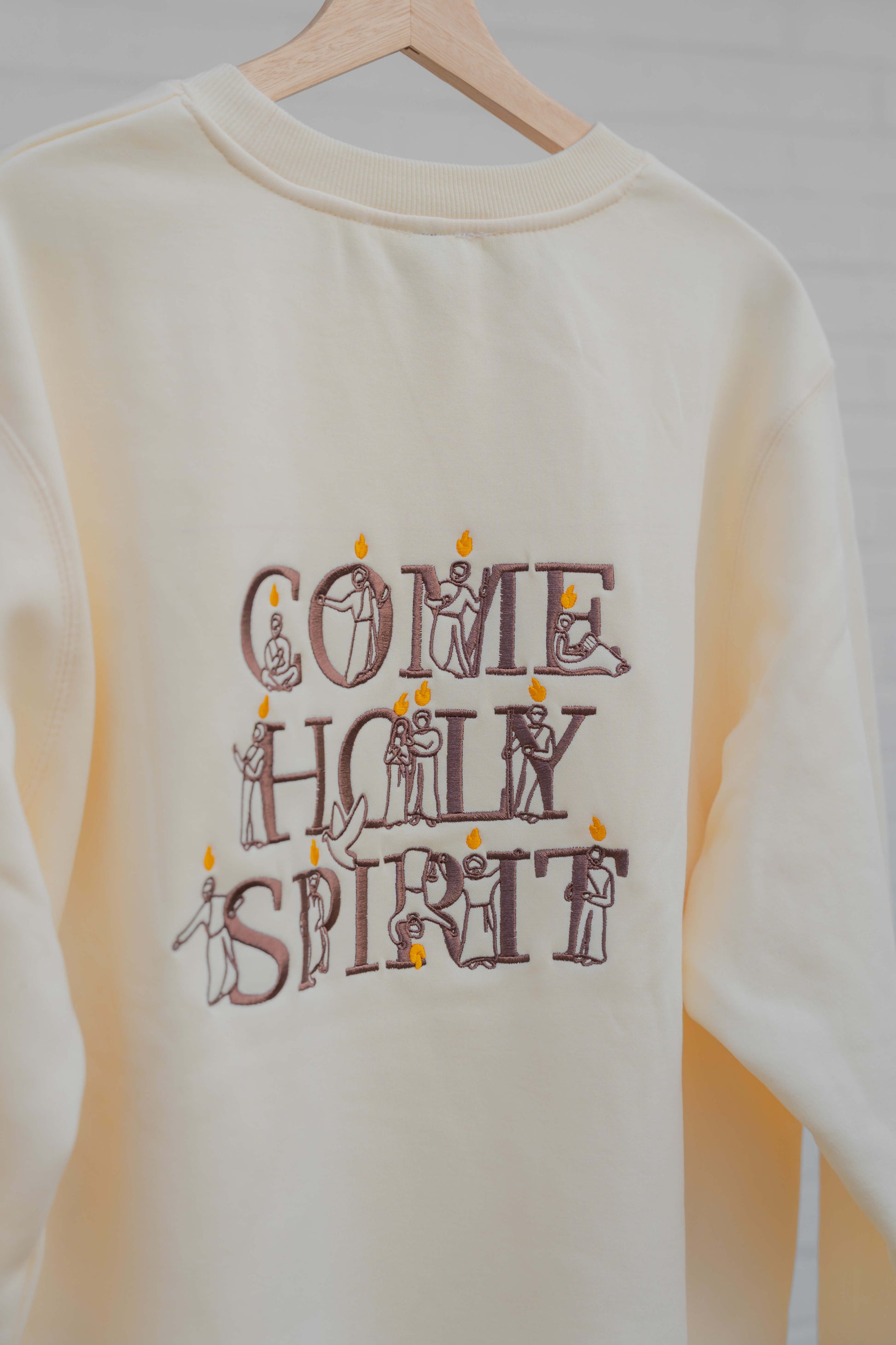 Come Holy Spirit Catholic crewneck - CREAM