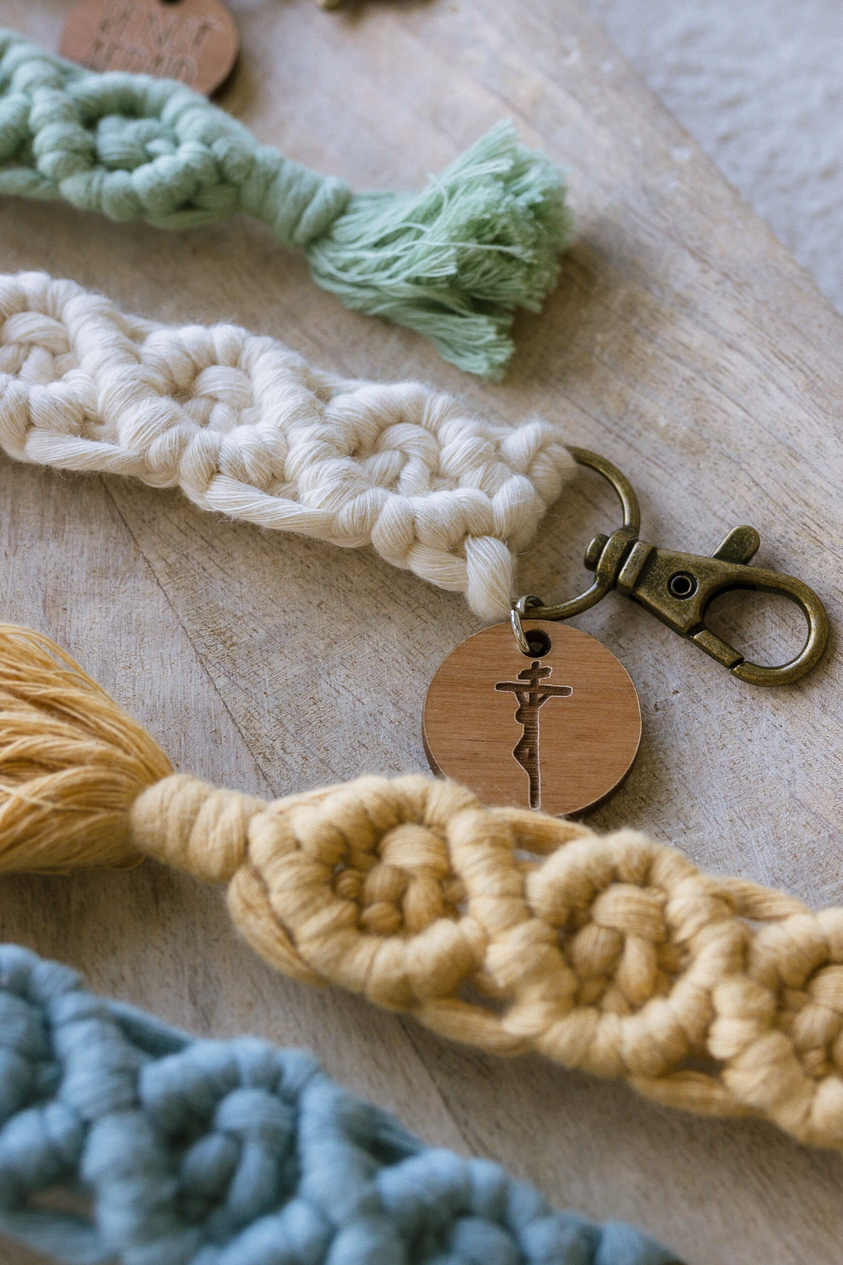 Crucifixion - Catholic Macrame Keychain