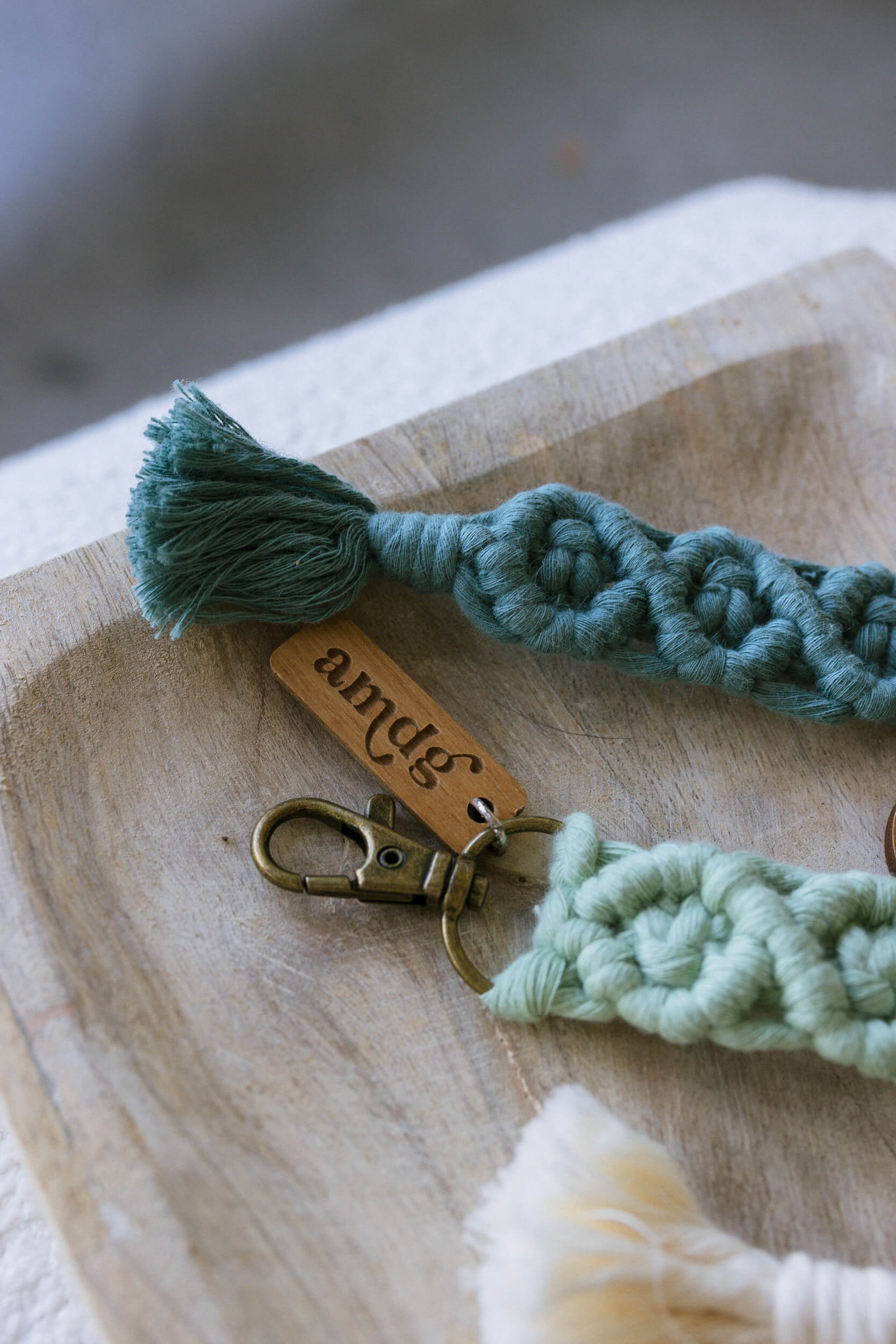 AMDG - Catholic Macrame Keychain