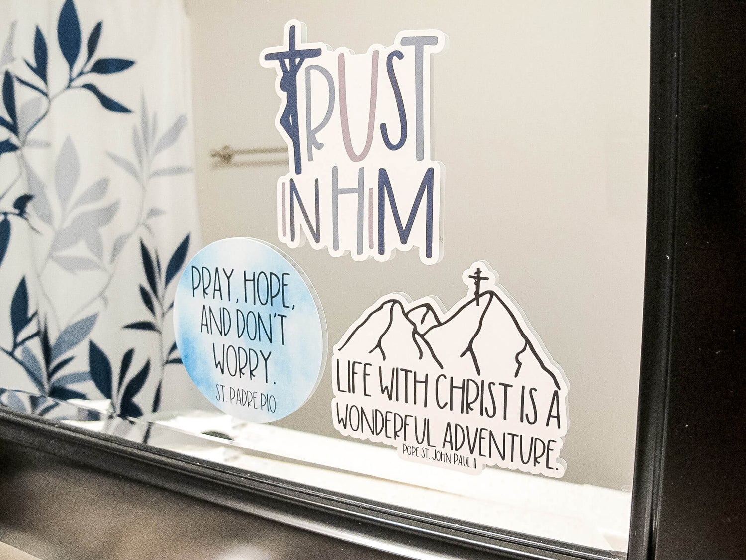 3 Pack Catholic Window Cling Bundle Saint Clare and Francis