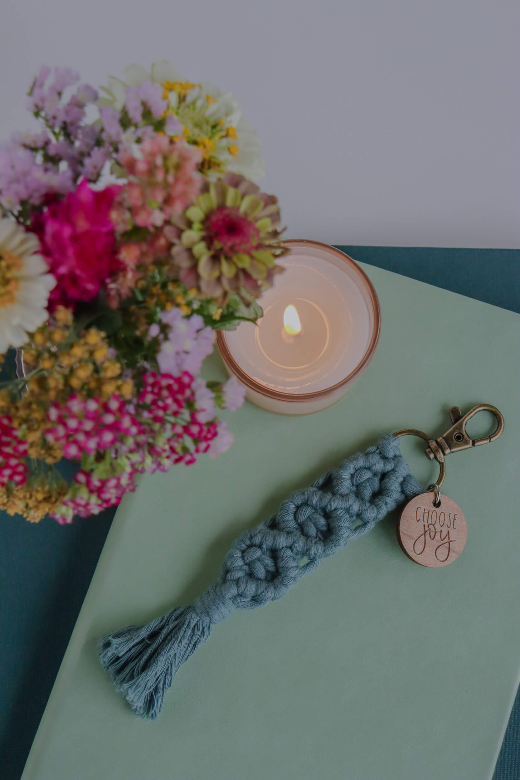 Choose Joy - Catholic Macrame Keychain
