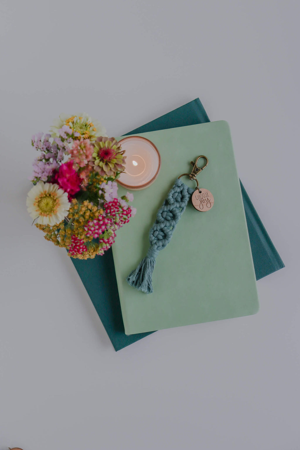 Choose Joy - Catholic Macrame Keychain