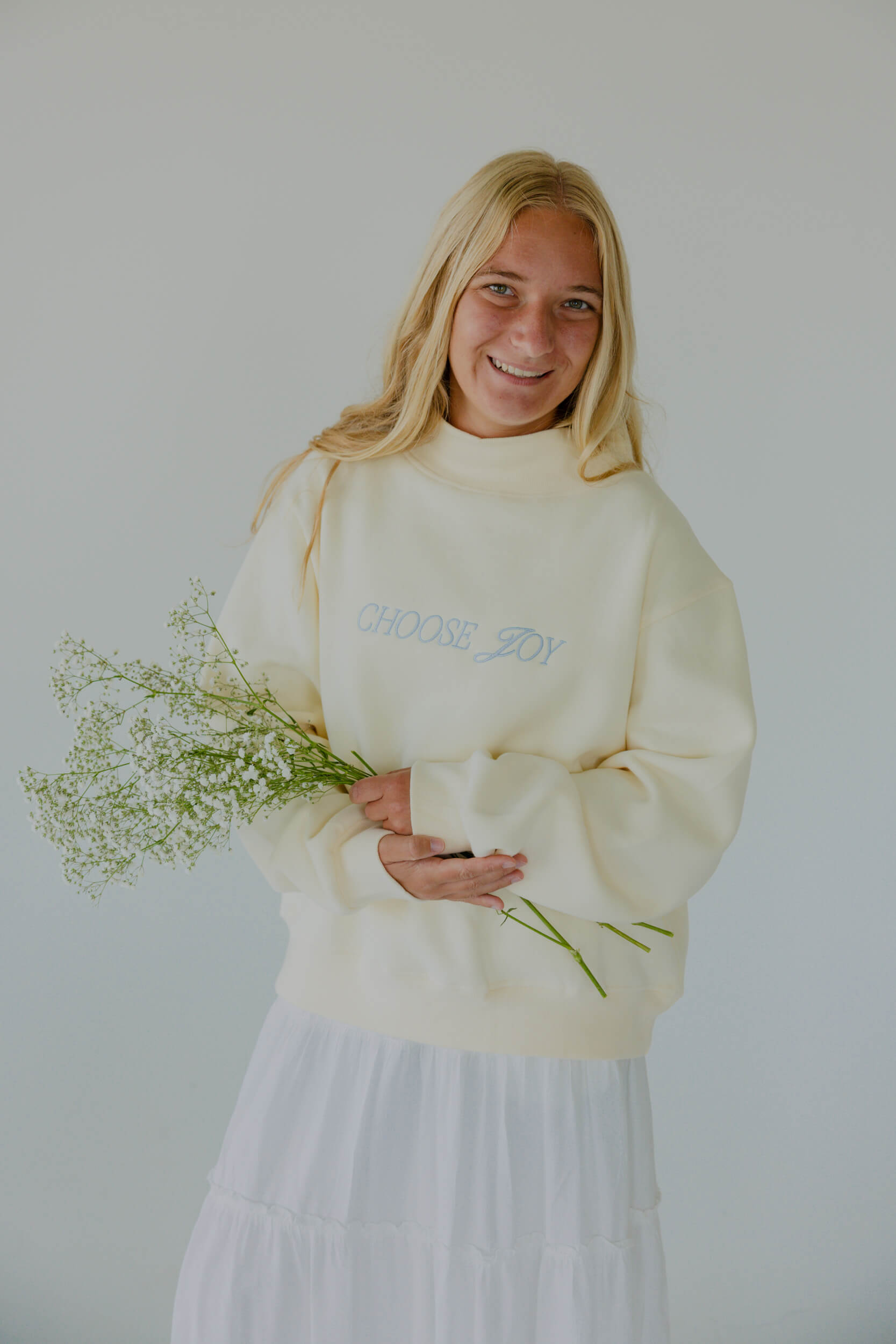 Choose Joy mock neck