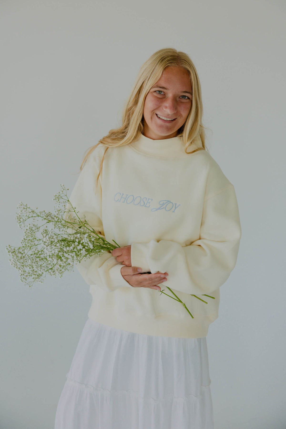 Choose Joy mock neck