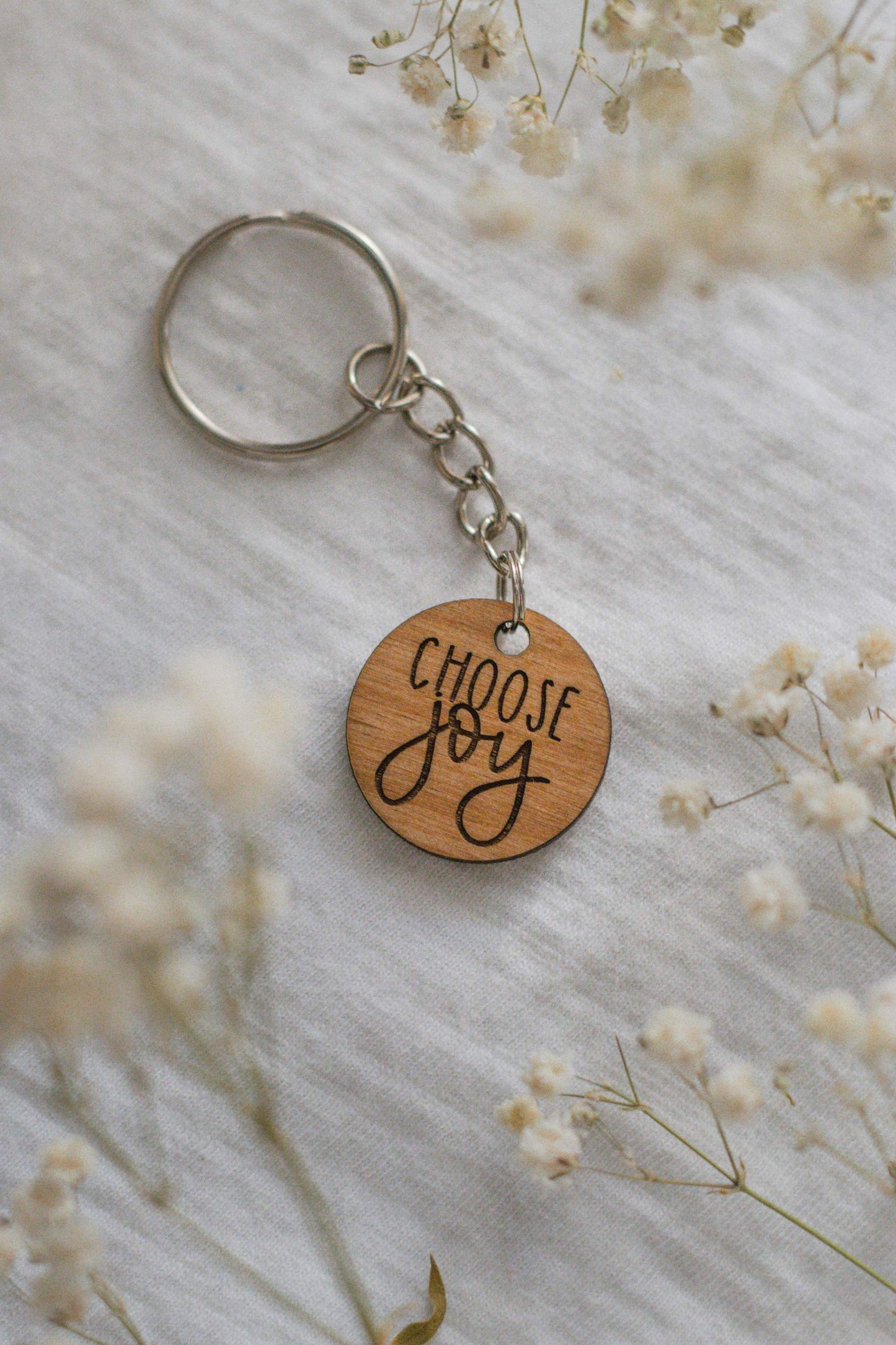 Choose Joy - Catholic Wood Keychain